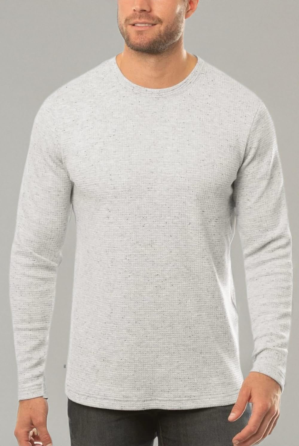 TravisMathew Cloud Waffle Crew Neck Sweatshirt - Heather Light Grey XL | Soft Cotton Blend Pullover for Men | Perfect for Casual Wear, Gym & Outdoor Activities