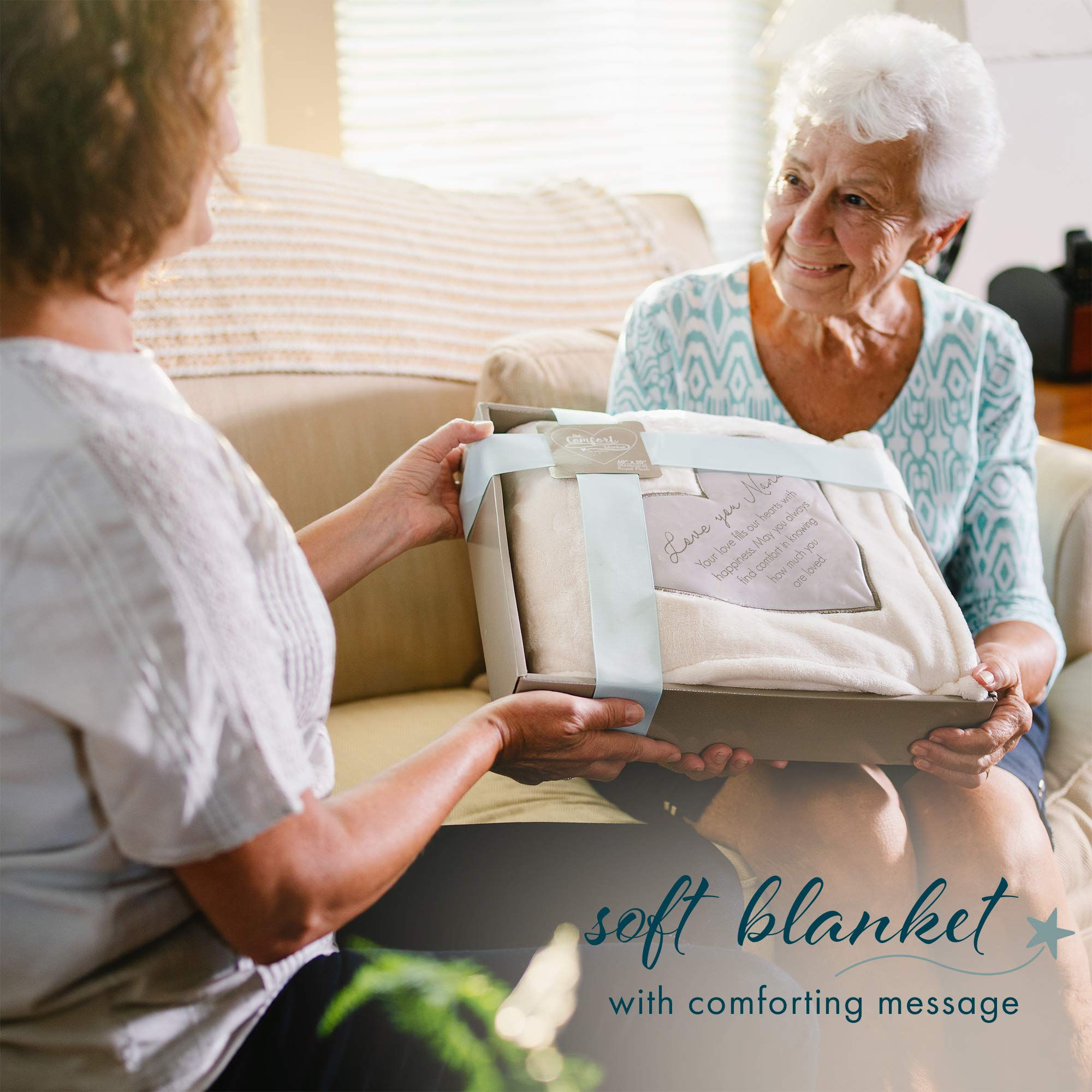 Pavilion Gift Company The Comfort Blanket 19509 - Soft Plush Throw Blanket 'Love You Nana' for Cozy Nights & Gifts | Perfect for Grandma, Home Decor & Cuddling