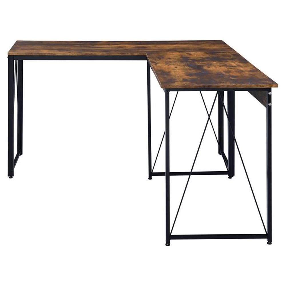 Acme Zaidin Wooden Rectangle Writing Desk - Weathered Oak & Black Finish, Home Office Desk for Study, Work, and Remote Learning