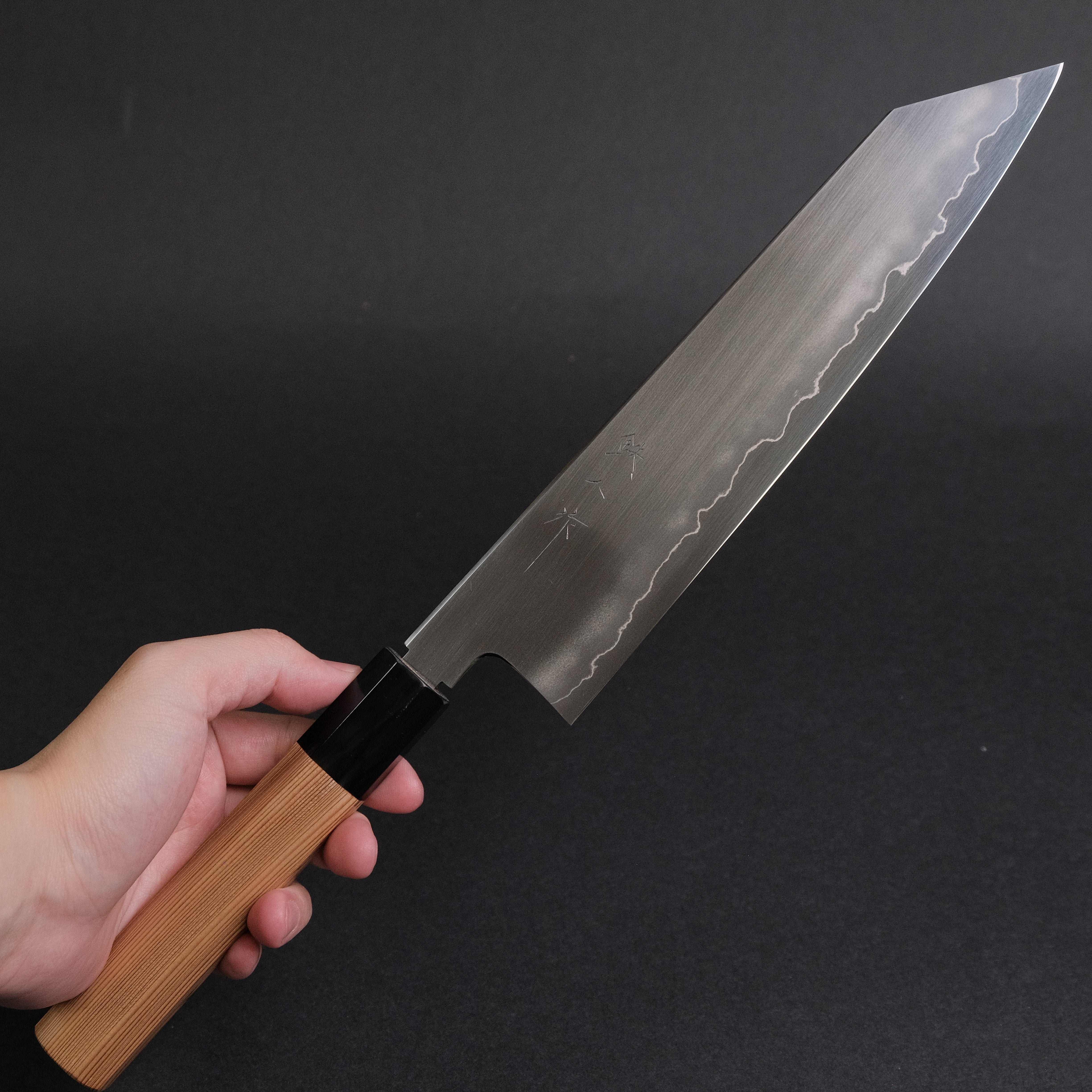 Tetsujin Silver #3 Ukiba Kiritsuke Gyuto 240mm Japanese Chef Knife with Yakusugi Cedar Handle - Perfect for Sushi, Sashimi & Precision Vegetable Cutting