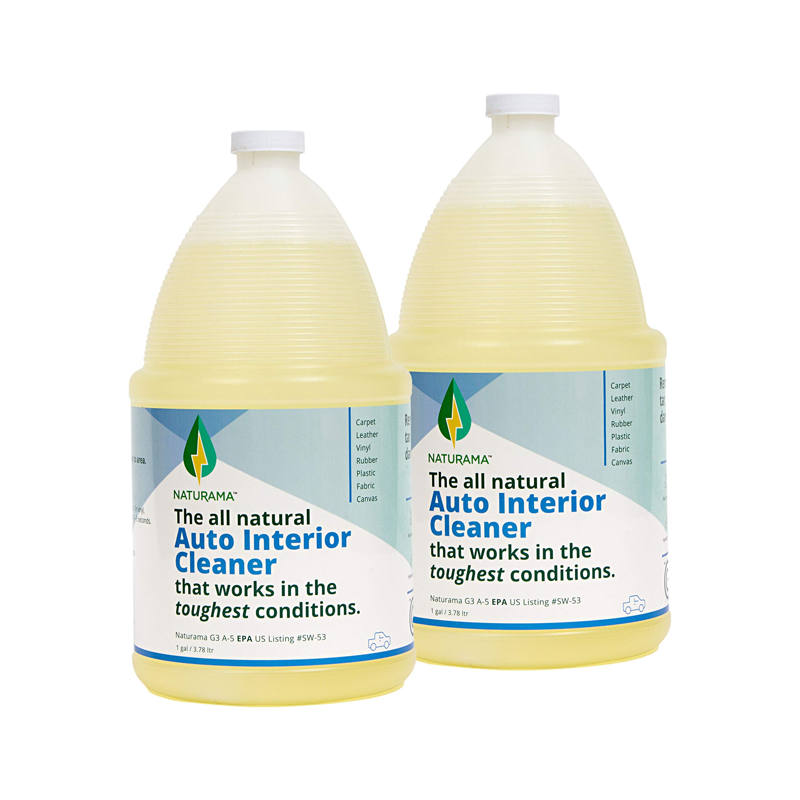 Naturama All Natural Auto Interior Cleaner & Detailer - Eco-Friendly Car Trim Cleaner, EPA Registered, Made in USA (1 Gallon, 2 Pack) - Perfect for Leather, Vinyl & Plastic Surfaces in Cars, Trucks & RVs