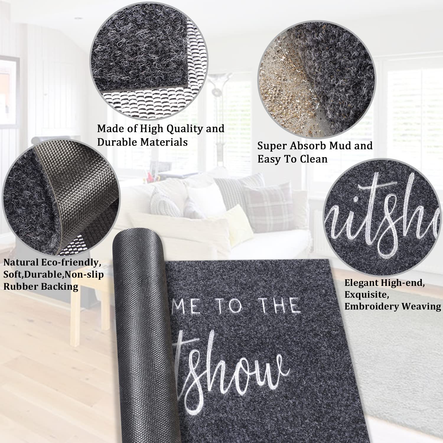 AAZZKANG Funny Doormat 36x24 Inches - Non-Slip Rubber Backing Welcome Mat for High Traffic Areas - Easy to Clean Front Door Entry Rug for Home, Office & Porch Use