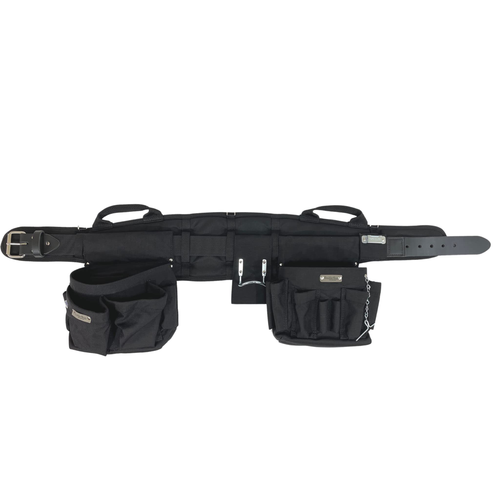 BOULDER BAG Professional Electrician's MAX Combo Tool Belt with Comfort Back Support - Heavy Duty Leather Work Belt with Buckle (Black, XL 37-42 Inch Waist) - Made in USA - Perfect for Construction, Electrical Work & Home Improvement Projects