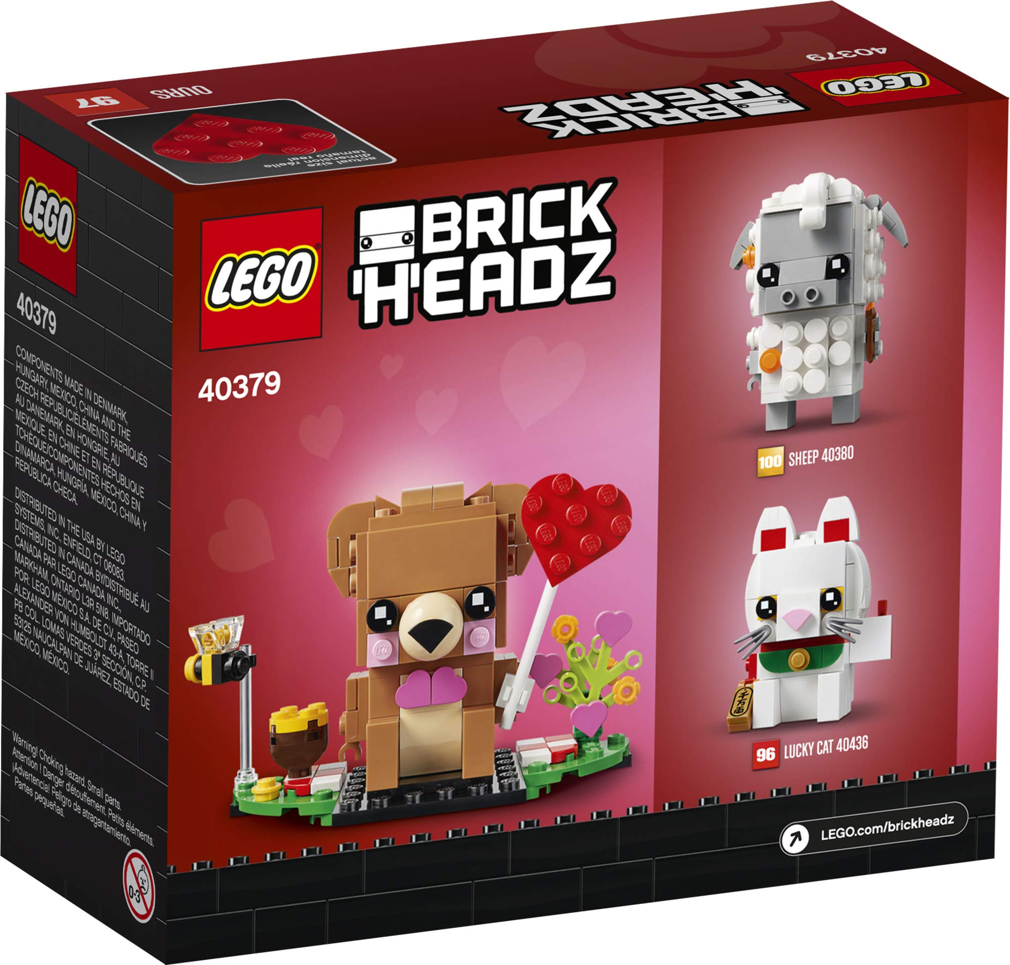 **LEGO BrickHeadz Valentine's Bear 40379 Building Kit (150 Pieces) – New 2021 – Perfect Gift for Valentine's Day, Birthdays & Collectors**