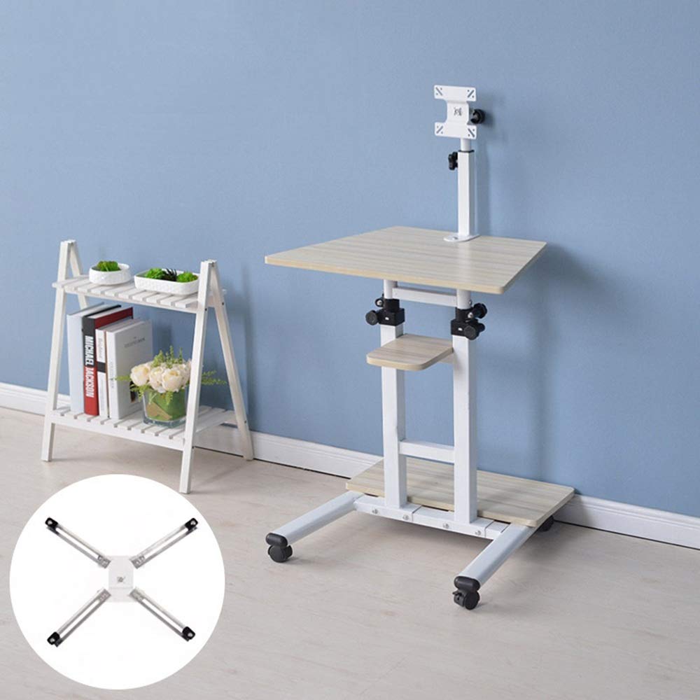 Adjustable Mobile Standing Desk with Wheels - Sit Stand Workstation for Laptop & Monitor - White Maple, Oak & Black Walnut Colors - Perfect for Home Office, Gaming Setup & Small Workspaces