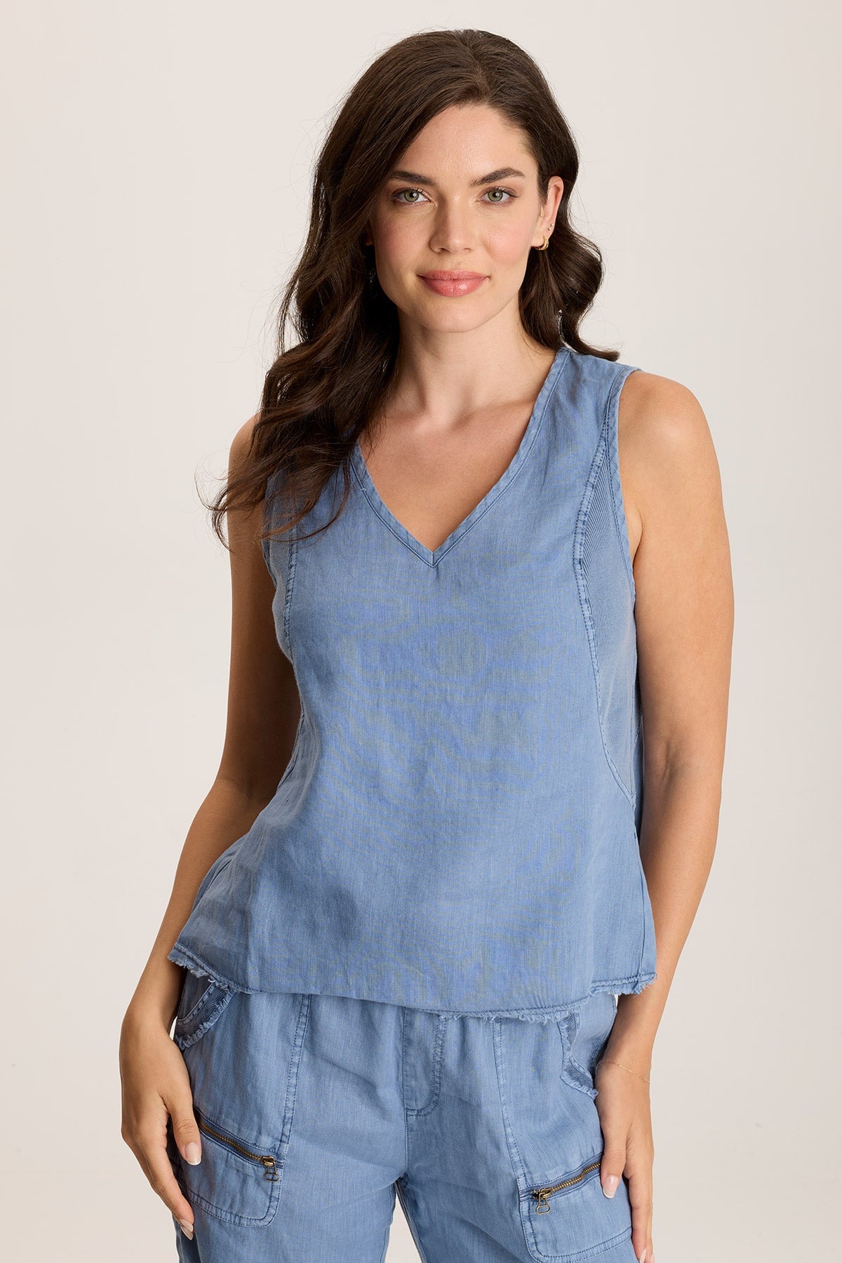 Estine Linen V Neck Tank Top for Women - Soft Breathable Summer Sleeveless Shirt | Perfect for Beach, Vacation & Casual Outfits
