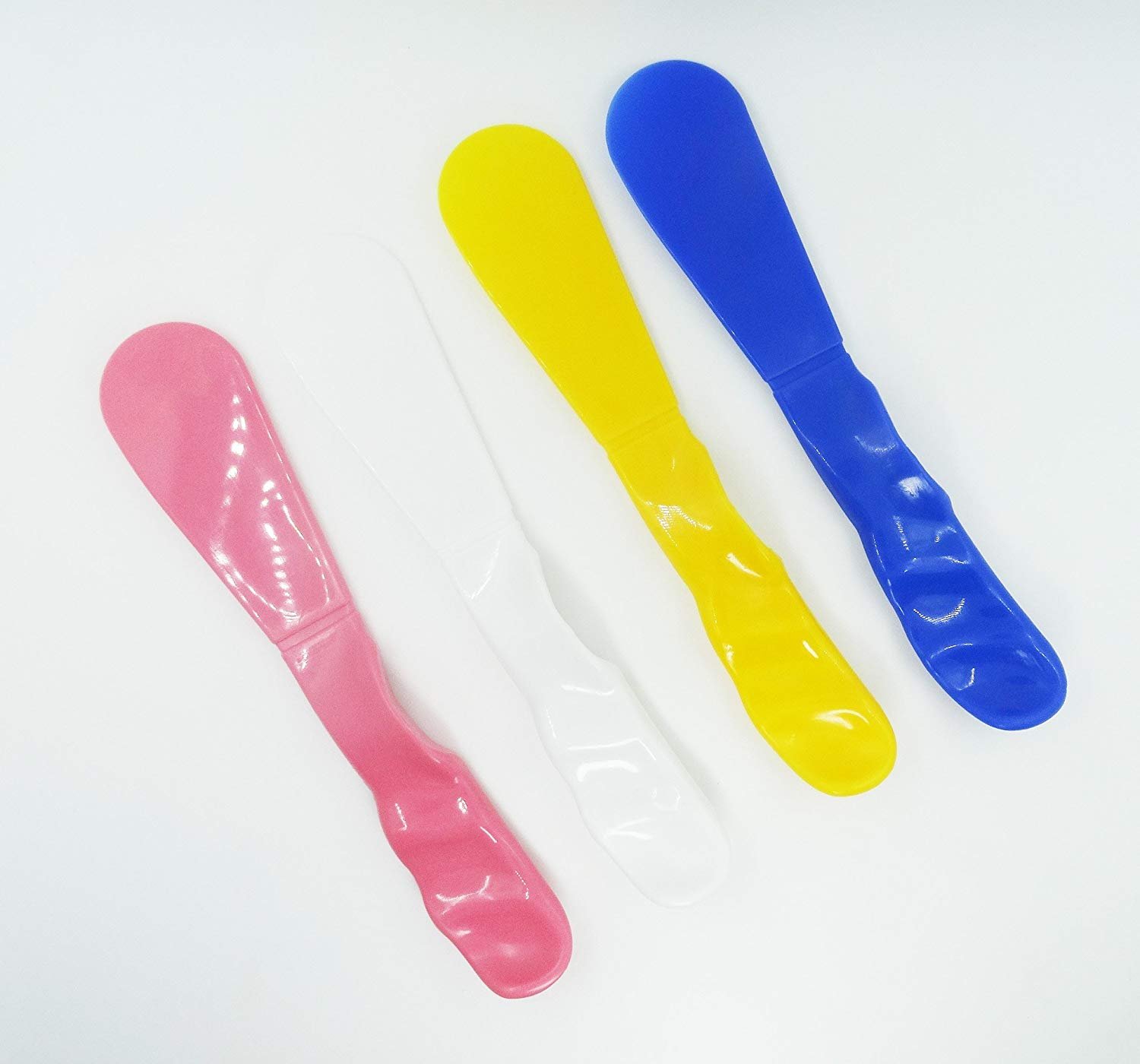 SDent® Dental Straight Spatula Set - 4PCS (185x33mm) - FDA & TUV CE Certified - Mixing Spatula for Alginate, Plaster & Dental Materials - 4 Colors - Perfect for Dental Clinics, Labs & Professional Use