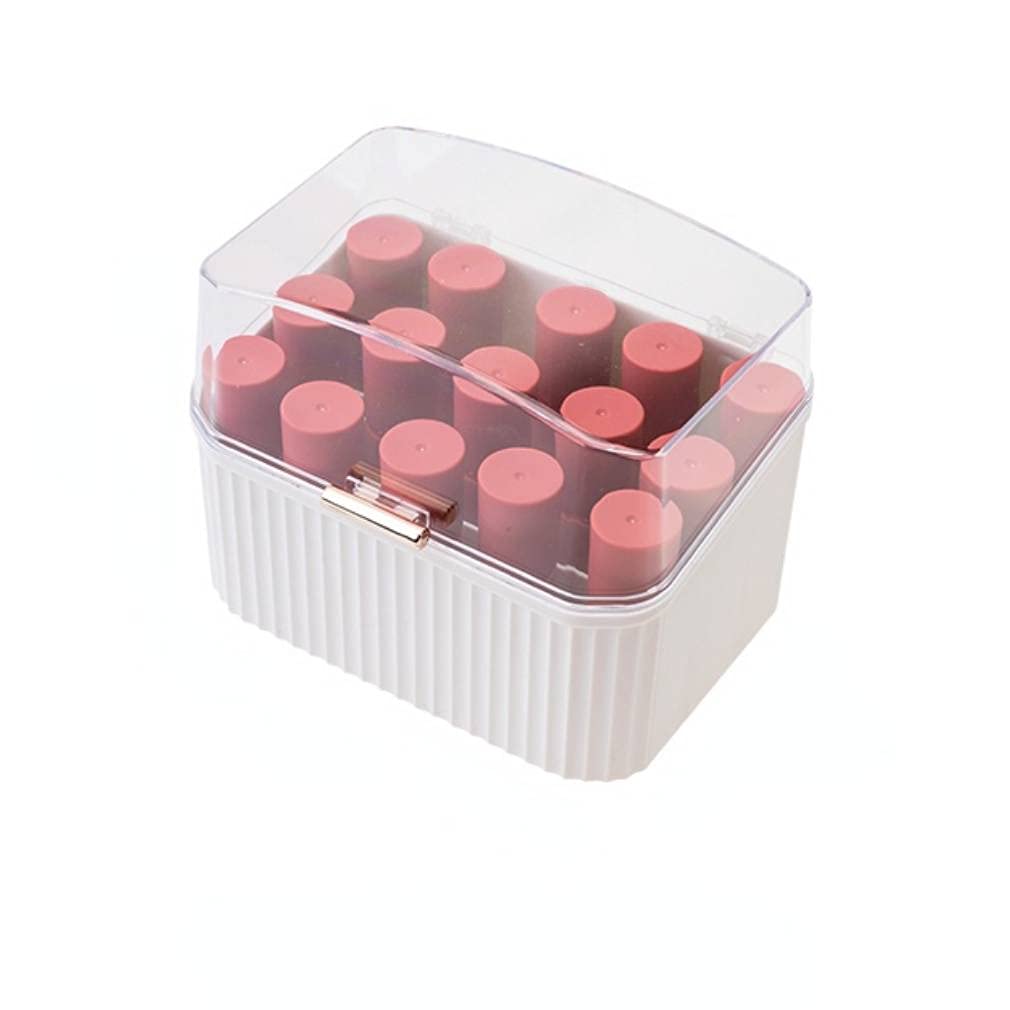 3-Layer Makeup Brush & Jewelry Storage Box - Square Cosmetic Organizer for Eyebrow Pencils, Eyeliner & Lipstick (White) | Perfect for Vanity, Bathroom & Travel Beauty Organization