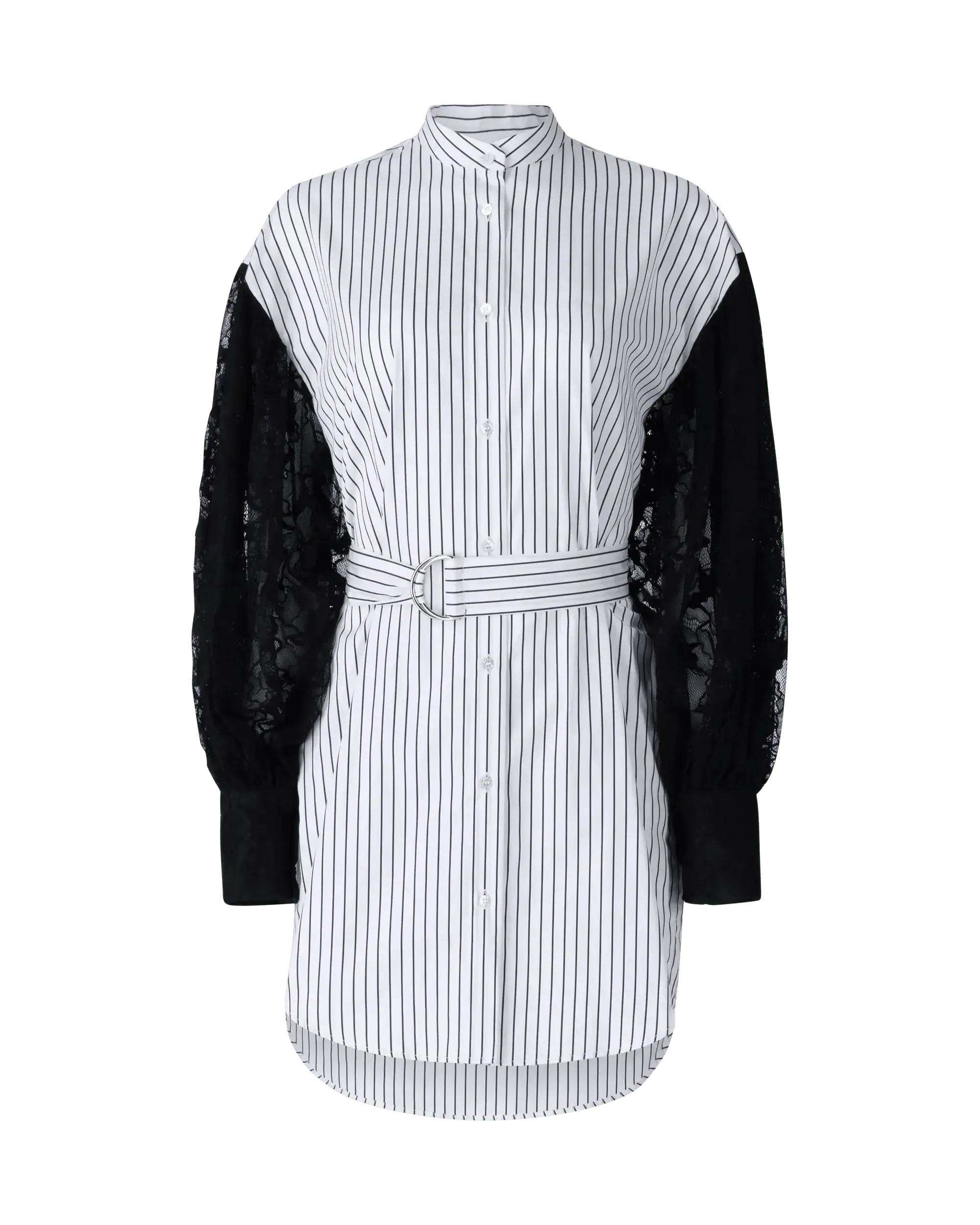 Elegant Lace Sleeve Belted Shirt Dress for Women | Flowy Casual & Office Wear | Perfect for Spring Summer Outfits, Dates and Work Attire