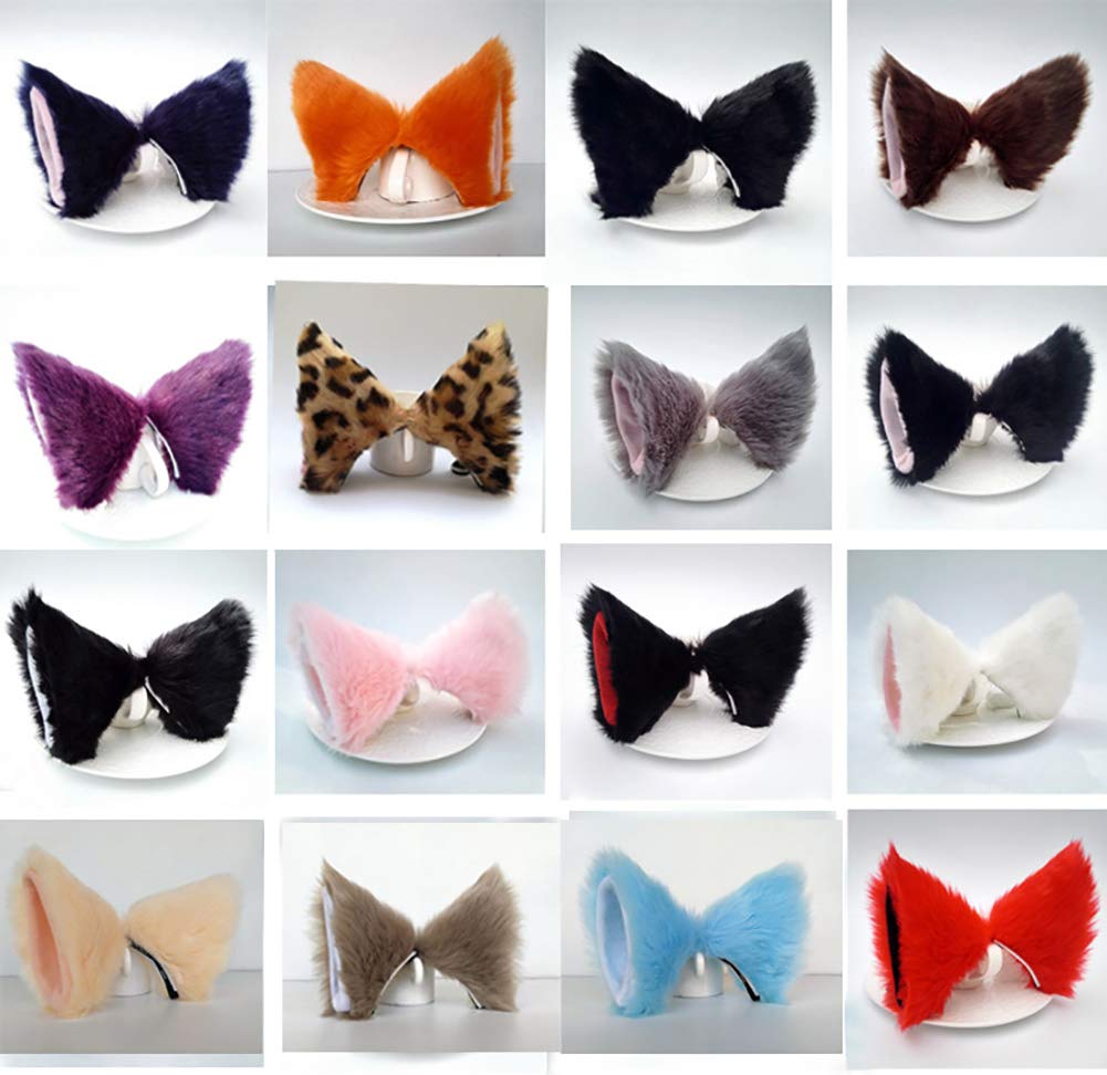 Cute Cat Ears Hair Clips - Furry Kitty Ears Barrettes Headband for Women & Girls - Soft Long Fur Headpiece for Halloween Cosplay, Costume Parties & Daily Fashion Accessories - Black