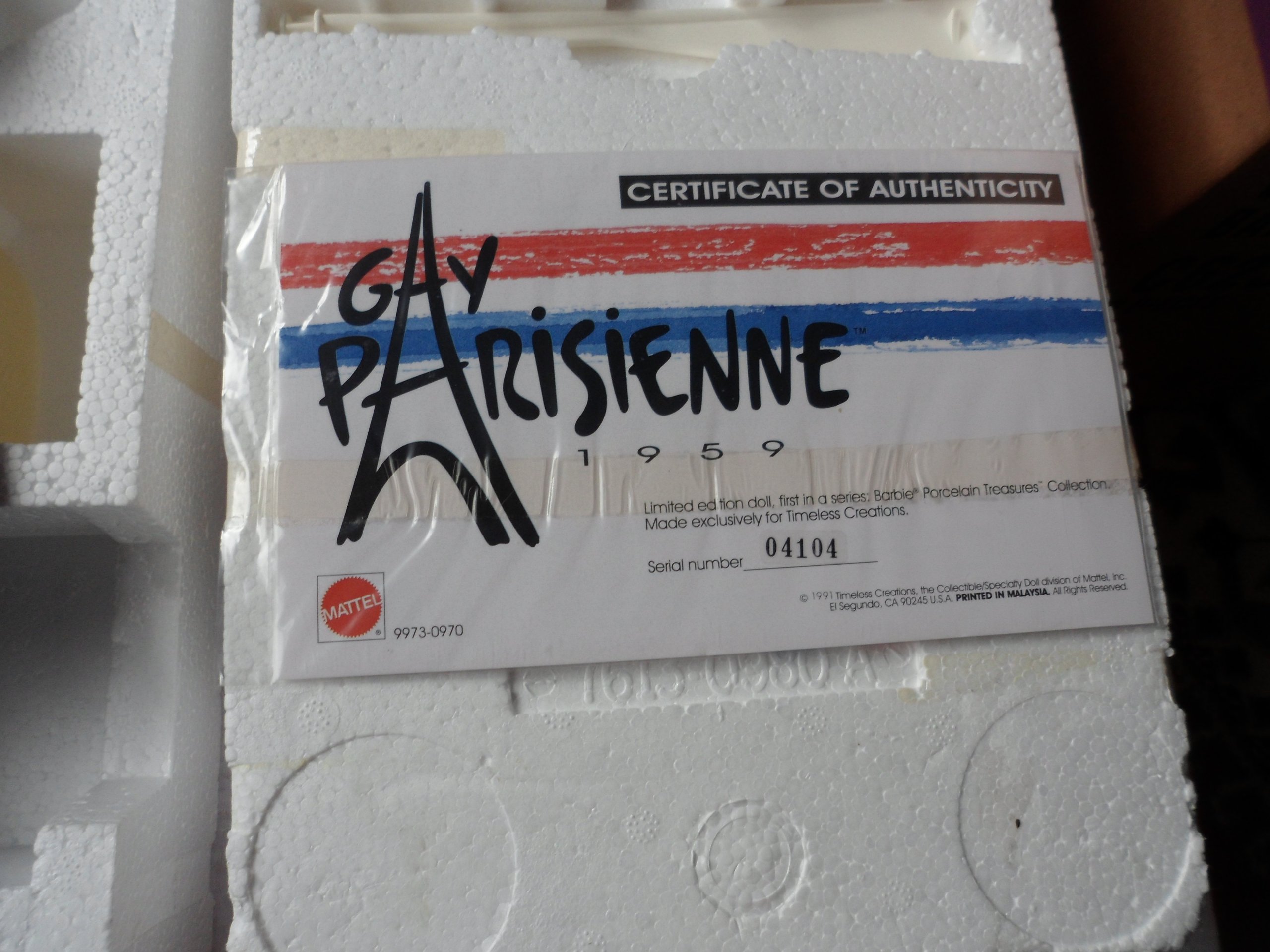 Mattel Barbie Fashion Doll - Gay Parisienne Porcelain Collector Edition | Perfect for Display, Gift Giving & Barbie Collectors