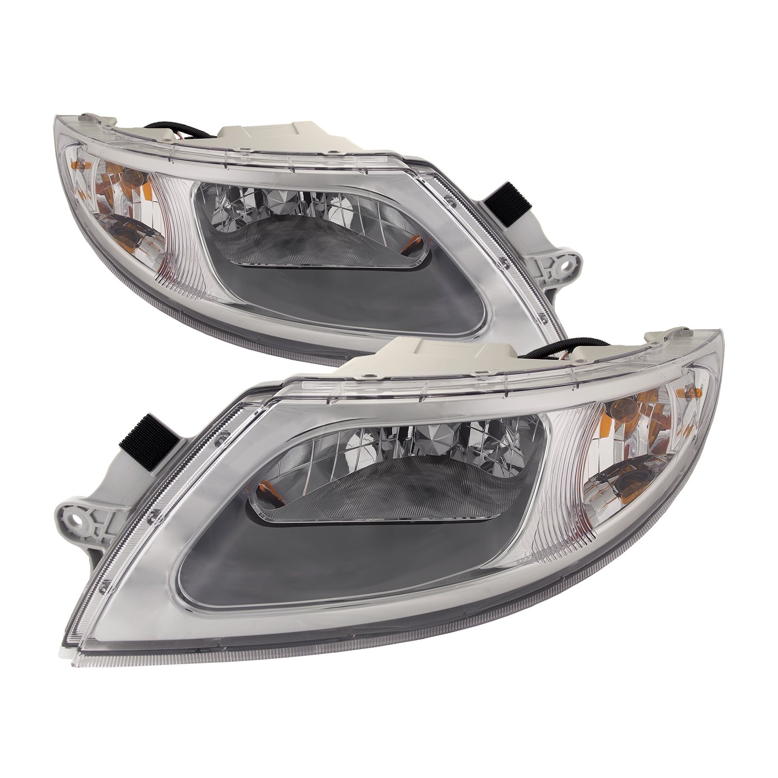 Chrome Housing Halogen Headlights Set for International Harvester 4100 4200 4300 4400 8500 TranStar 8600 - Left & Right Driver Side Pair - Durable Replacement Headlights for Truck & Semi Night Driving