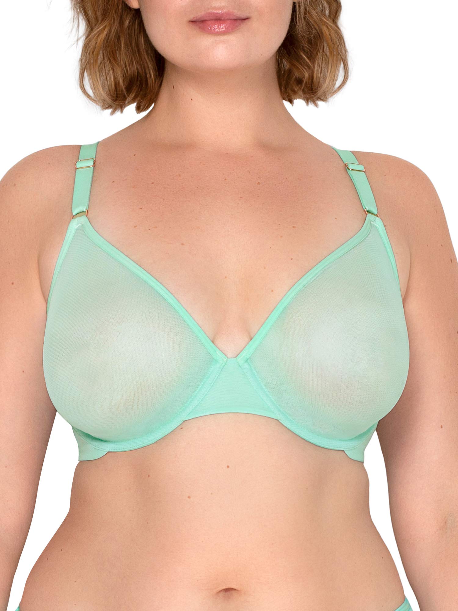 Smart & Sexy Women's Sheer Mesh Demi Underwire Bra - Comfortable Lingerie for Everyday Wear & Special Occasions