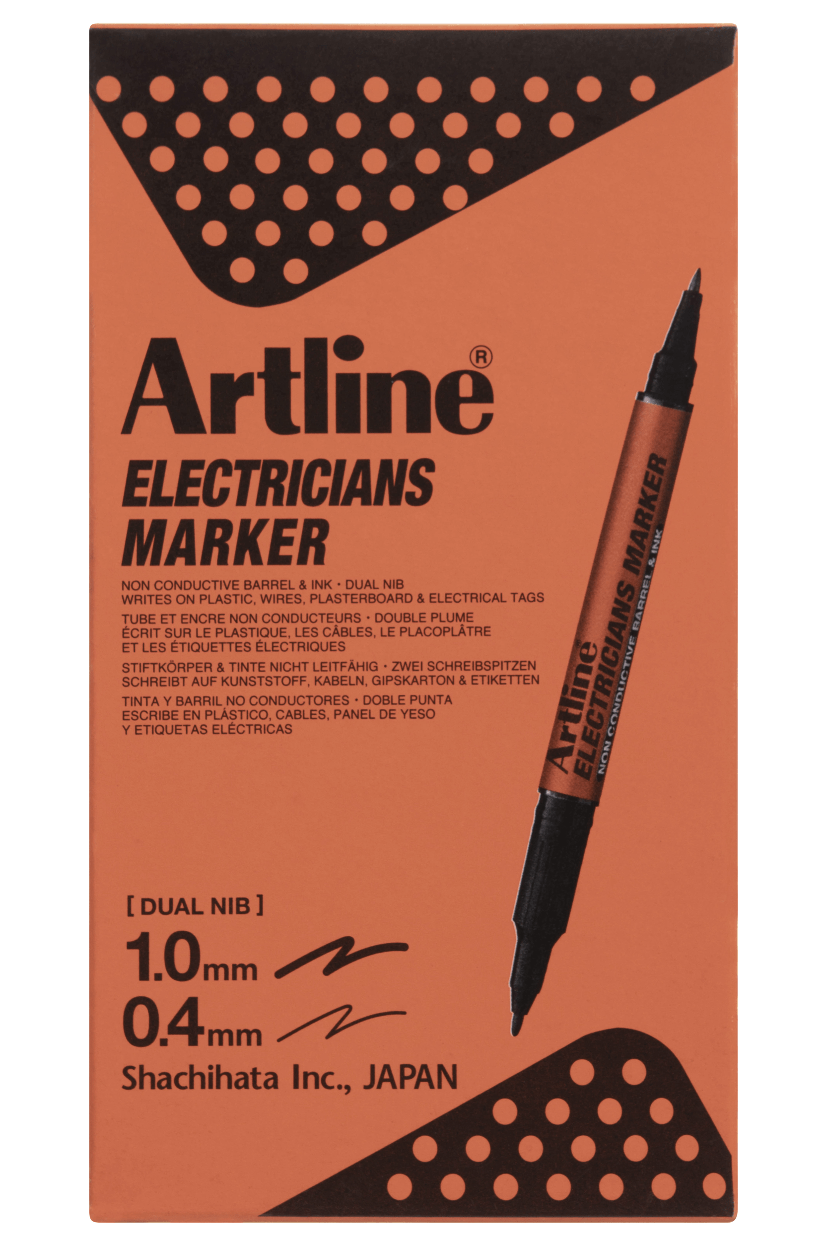 Artline Electricians Permanent Marker Bullet Tip Black - 12 Pack for Electrical Wiring, Labeling & Industrial Marking