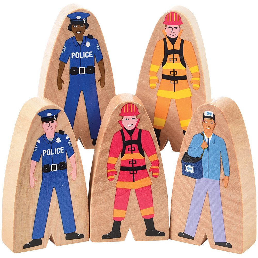 25 Piece Wooden Community Helpers Playset - Diverse Occupations Figures for Kids Block Play & Pretend Play - Perfect for Preschool Learning, Daycare Activities & Social Skills Development