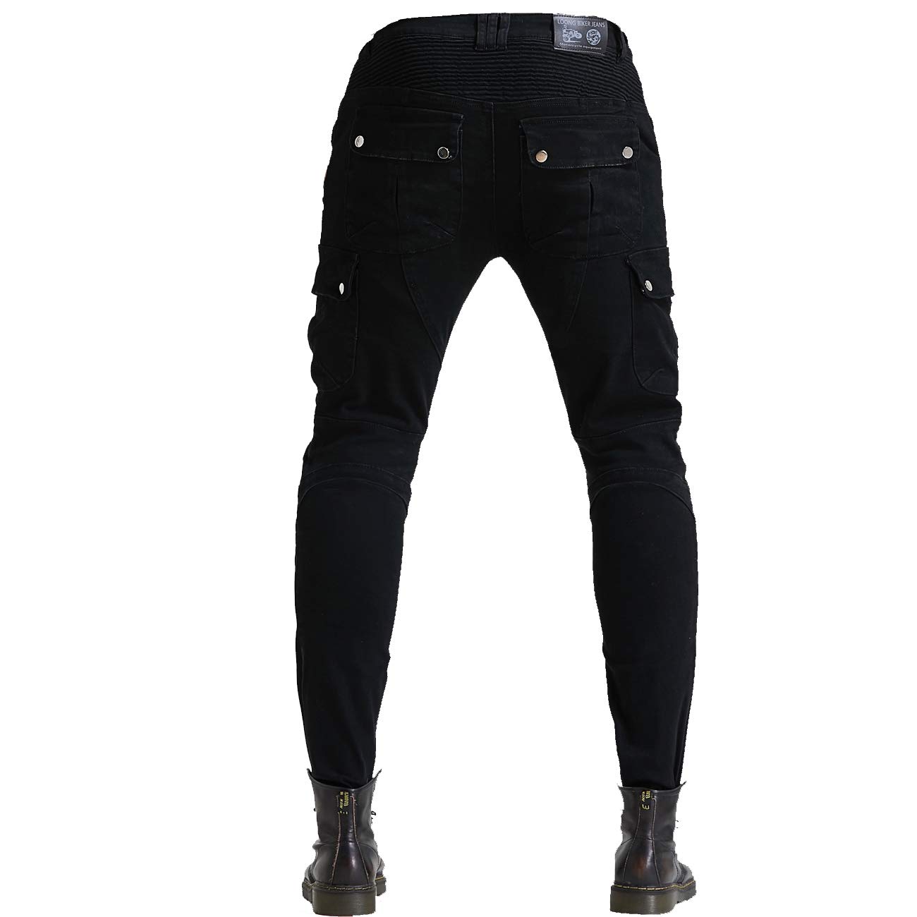 Takuey Motorcycle Riding Jeans for Men - CE Level 2 Certified Knee & Hip Armor (4X Upgraded Protection) - Black - Size 30 - Durable Biker Pants for Commuting & Adventure Riding