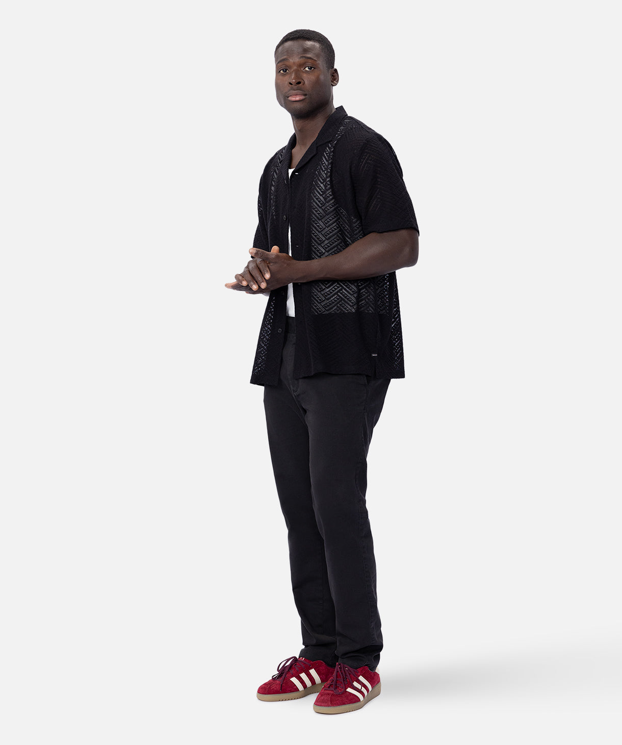 The Sarria Short Sleeve Shirt for Men - Classic Black Cotton Casual Button Down Shirt | Perfect for Office, Business Meetings & Summer Outings