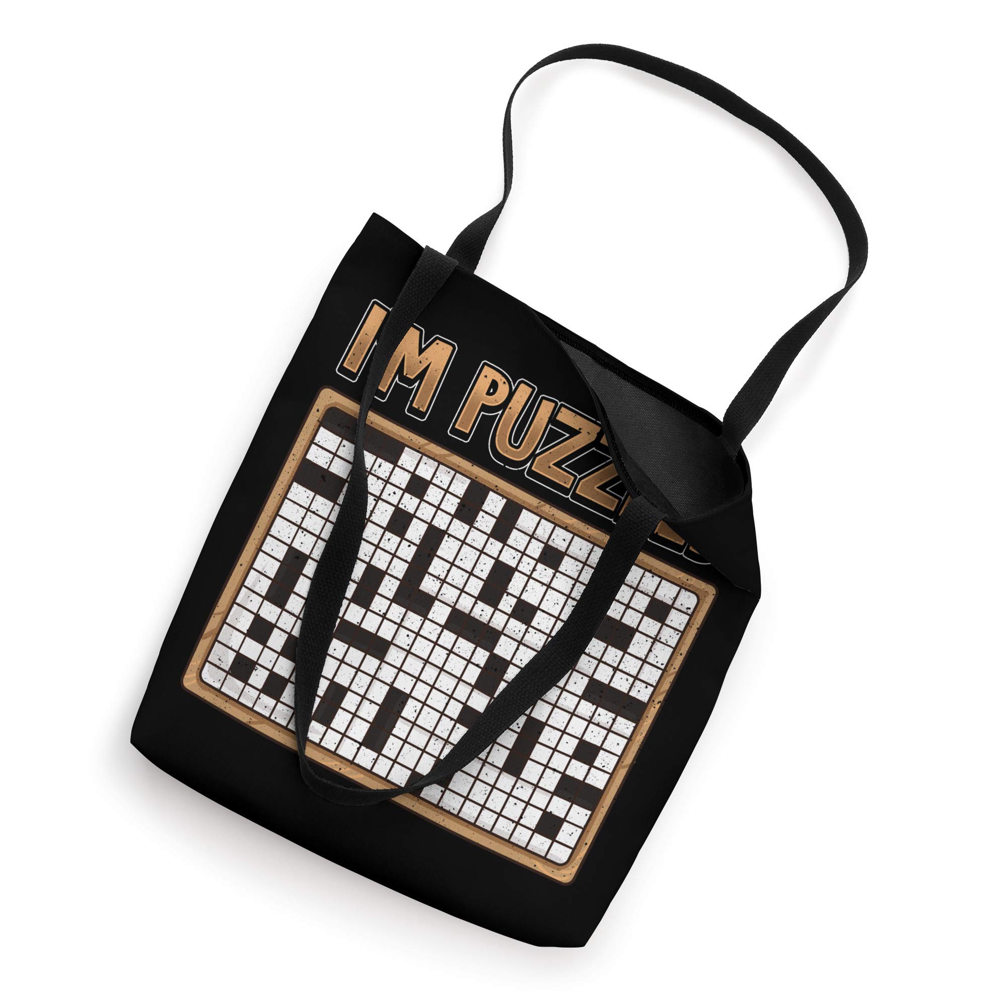 Funny Crossword Puzzle Tote Bag - 'I'm Puzzled' Love Themed Reusable Shopping Bag - Perfect for Book Lovers, Teachers & Puzzle Enthusiasts