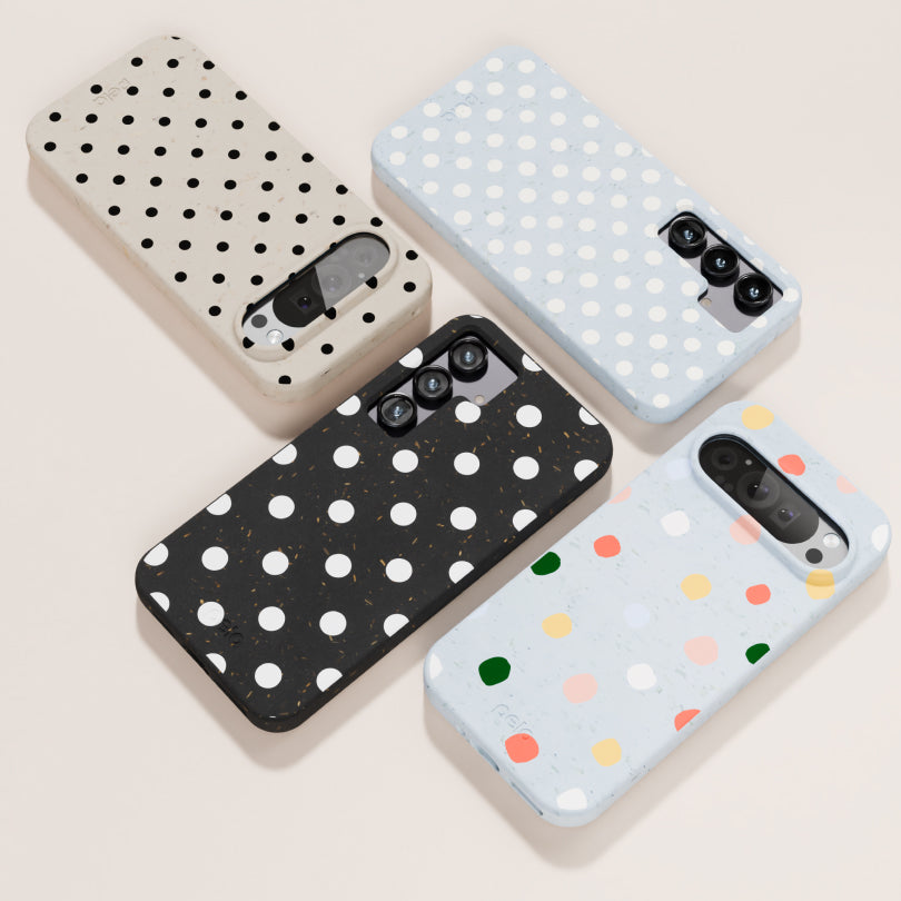 Stylish Black Polka Dot Confetti Phone Case for Google Pixel 8a - Trendy Protective Cover with Fun Design for Everyday Use, Parties & Special Occasions