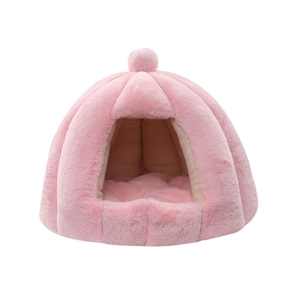 Soft & Cozy Pet Pumpkin Hat Cat House - Comfortable Dog Cave Tent with Sleeping Bag for Indoor Cats & Small Dogs | Perfect for Winter Warmth & Playtime