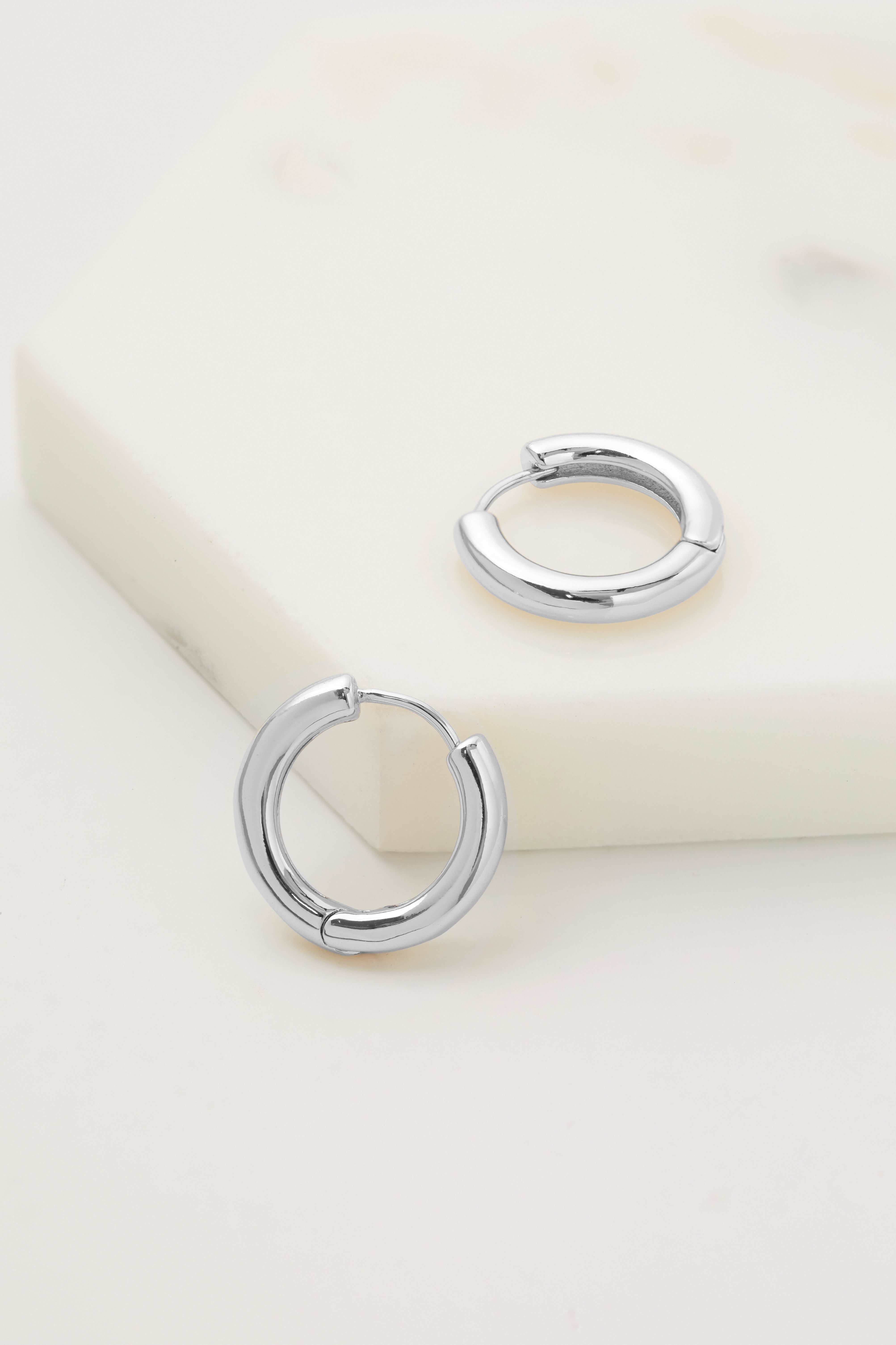 Kendall Hoop Silver Medium Hoop Earrings for Women - Sterling Silver Medium Hoops for Everyday Wear & Gifts