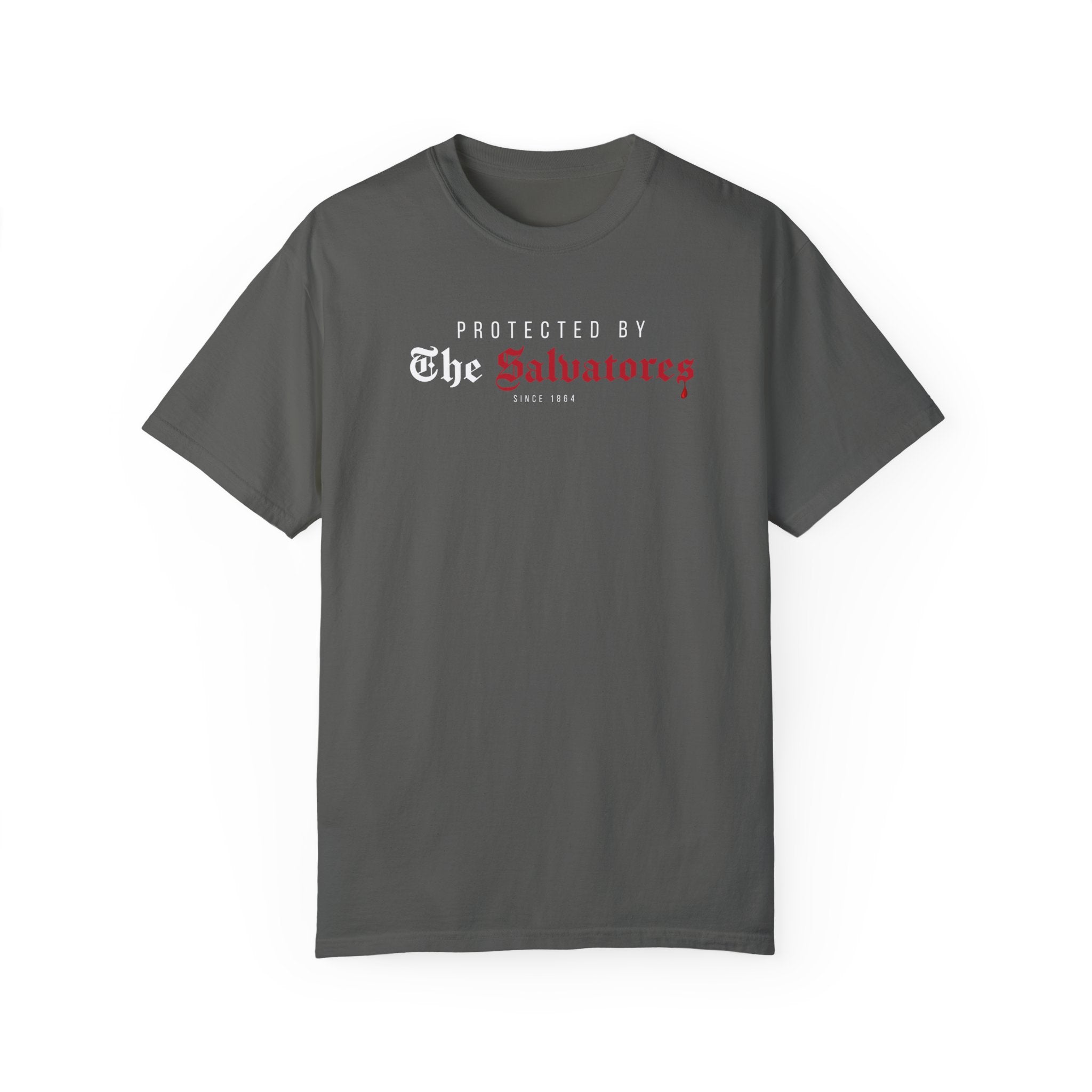 Protected by The Salvatores T-Shirt | Vintage Gothic Graphic Tee | Men's & Women's Casual Shirt | Perfect for Halloween, Cosplay & Vampire Diaries Fans