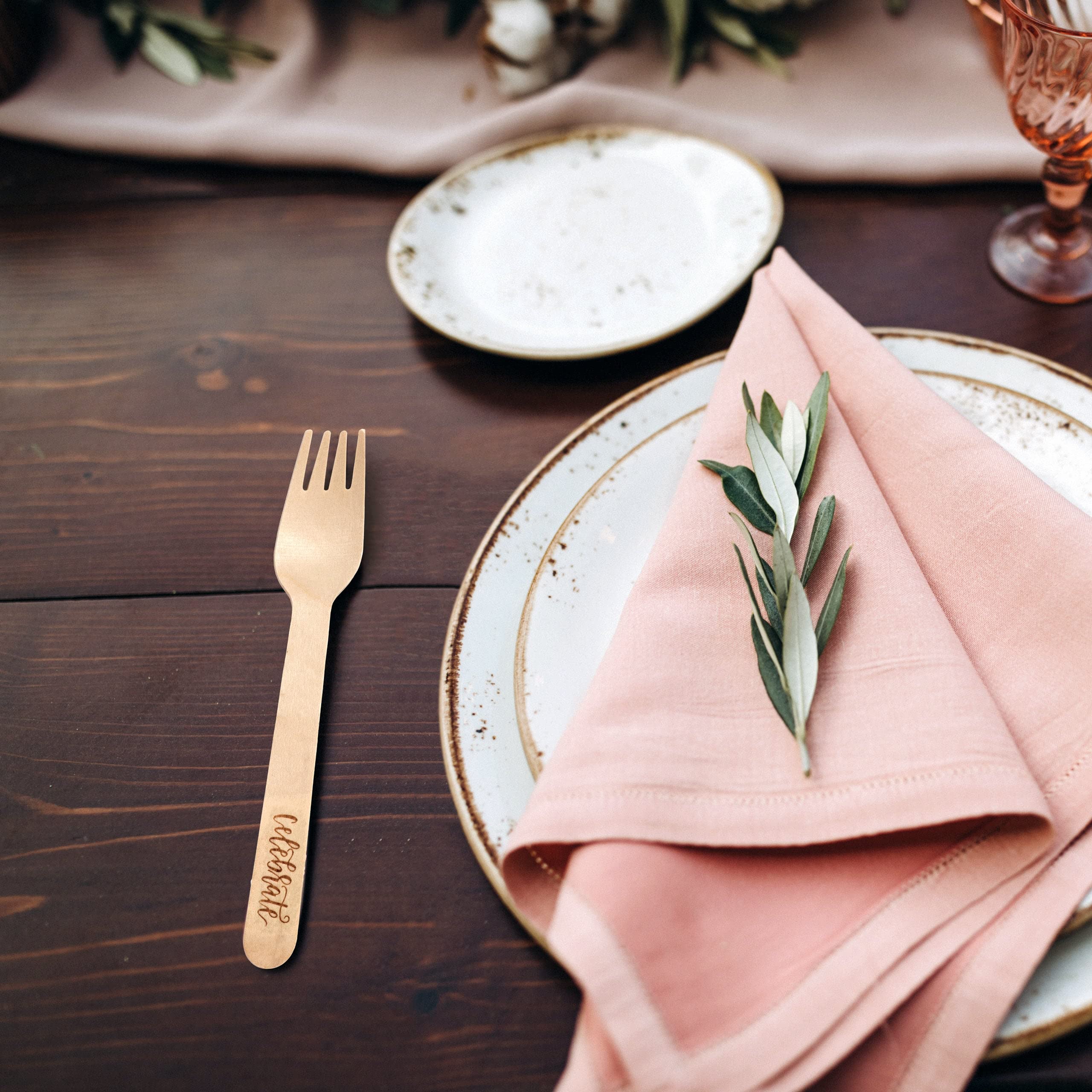 Eco-Friendly Disposable Forks - 100 Pack Biodegradable Compostable Cutlery for Birthday Parties, Weddings, Catering & Events | Plastic-Free Alternative for Sustainable Dining & Outdoor Picnics