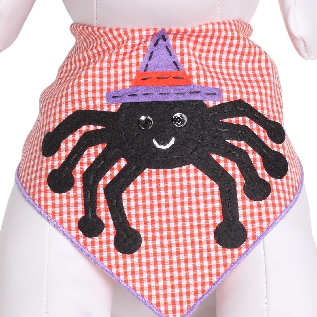 4 Pack Halloween Dog Bandanas with Designer Appliques for Medium to Large Dogs - 100% Cotton Pet Bandanas for Costume Parties, Trick or Treat & Holiday Photos