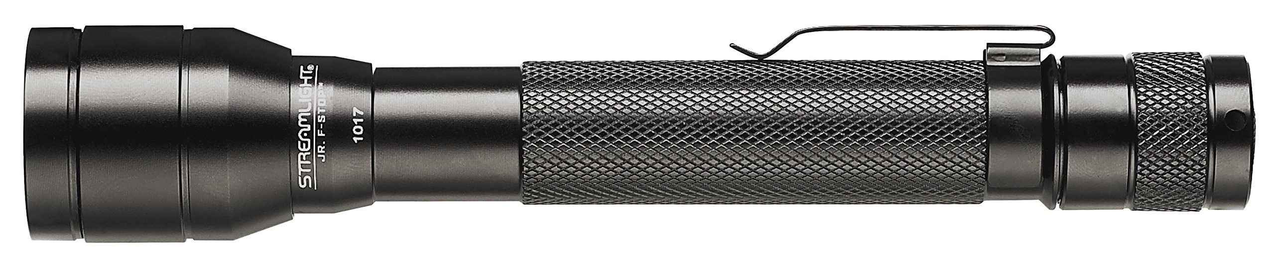 Streamlight 71701 Jr. F-Stop 250-Lumen LED Flashlight - Adjustable Flood/Spot Beam with Alkaline Batteries - Black Tactical Light for Camping, Hiking & Emergency Use