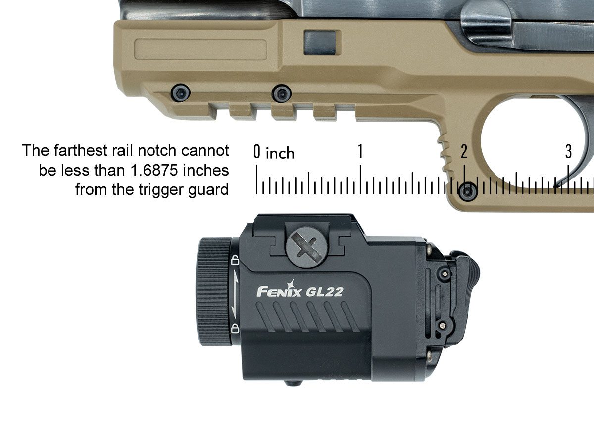 Fenix GL22 Tactical Flashlight with Red Laser Sight - Compact Weapon Light for Pistols, Rifles & Hunting - Perfect for Home Defense, Law Enforcement & Outdoor Adventures