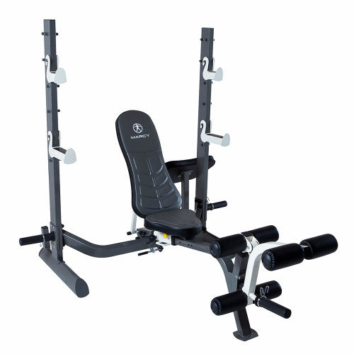Marcy MWB 70205 Multi-Position Foldable Olympic Weight Bench for Home Gym - Adjustable Strength Training Equipment for Full Body Workouts