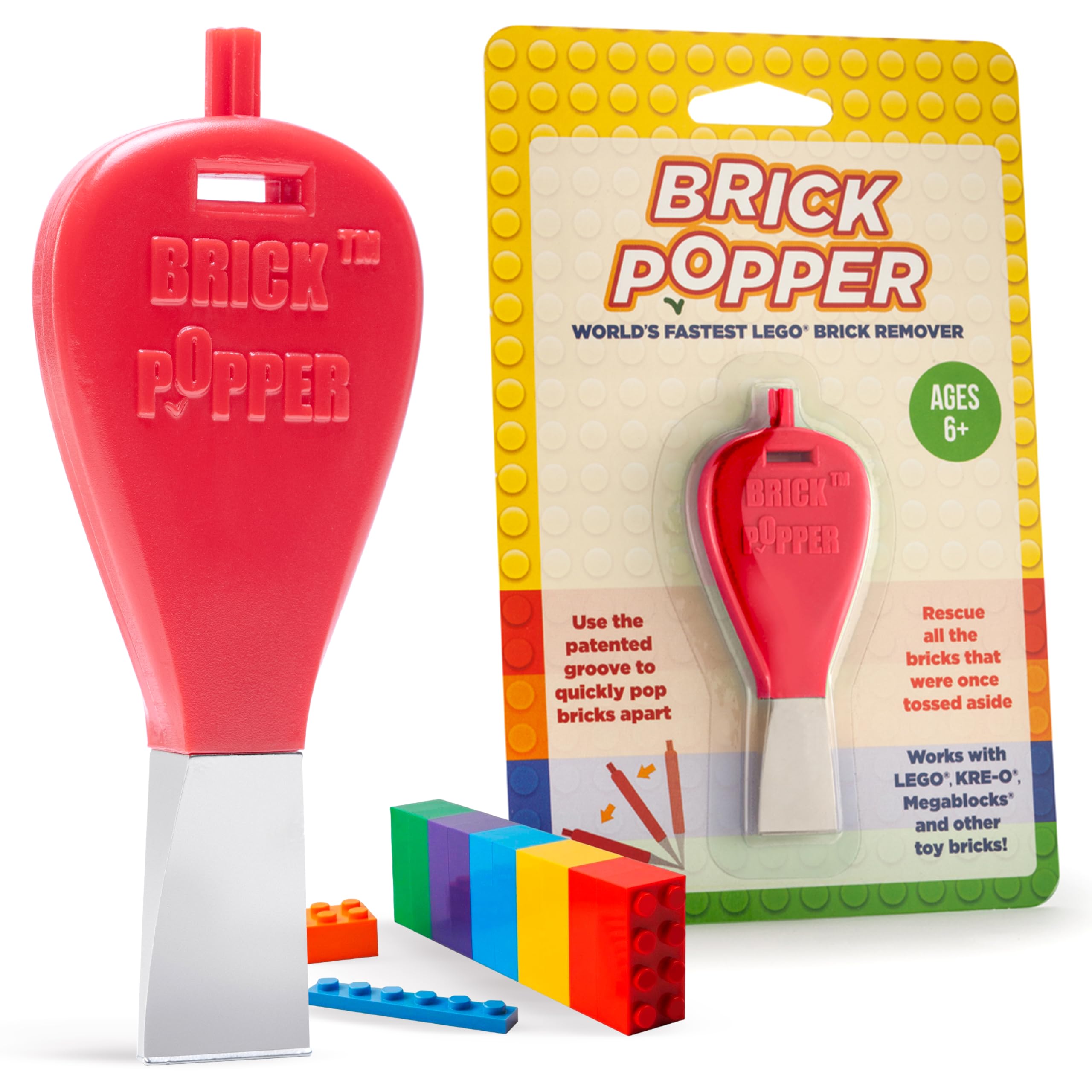 World's Fastest Brick Separator Tool - Efficient Lego Brick Remover for Kids & Adults - Essential Building Toy Accessory for Ages 6+ (Red) - Perfect for Lego Sets, MOC Projects & Classroom STEM Activities