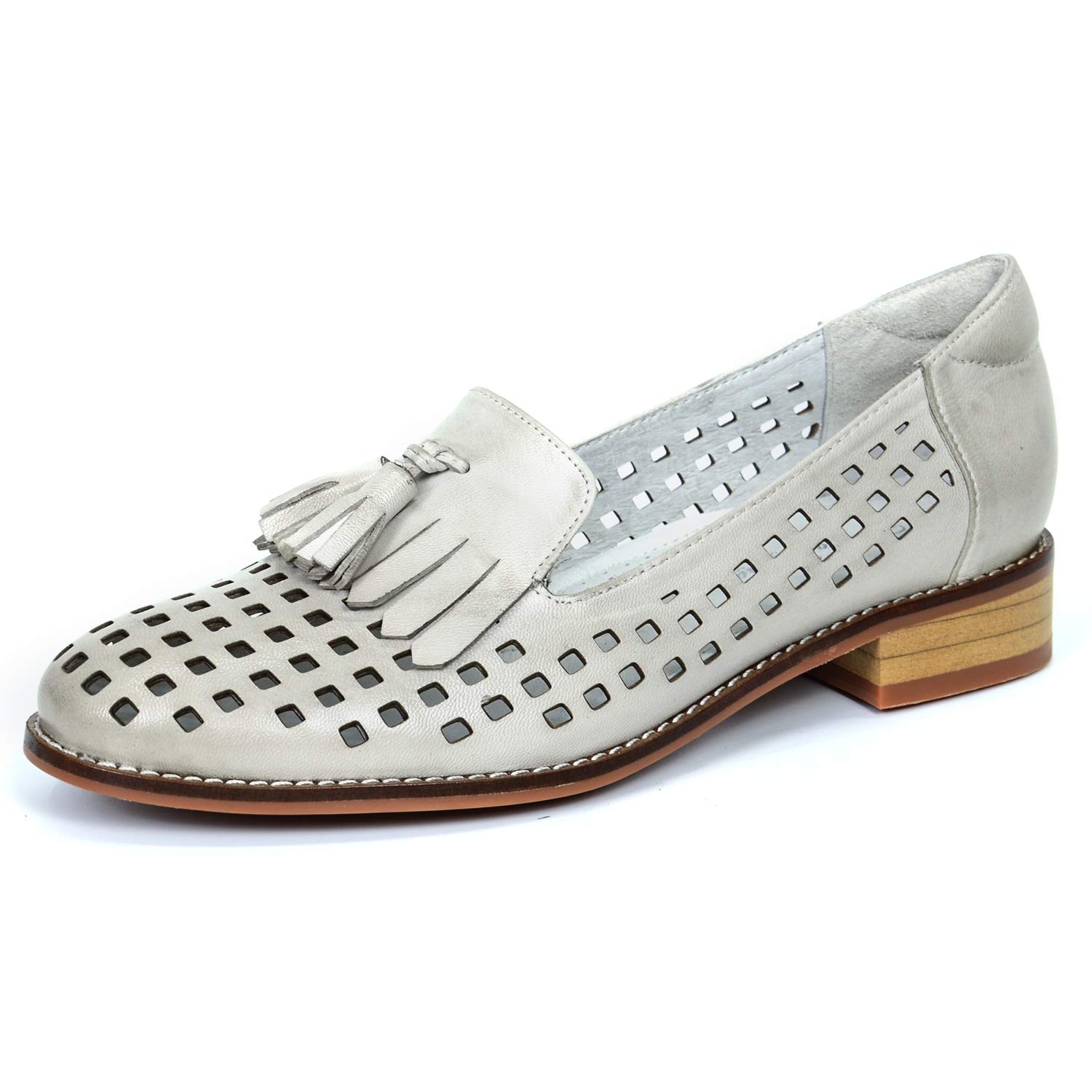 Women's Leather Tassel Loafers - Slip On Casual Flats for Office & Everyday Wear | Comfortable Driving Shoes for Women | Perfect for Work, Travel & Daily Outfits