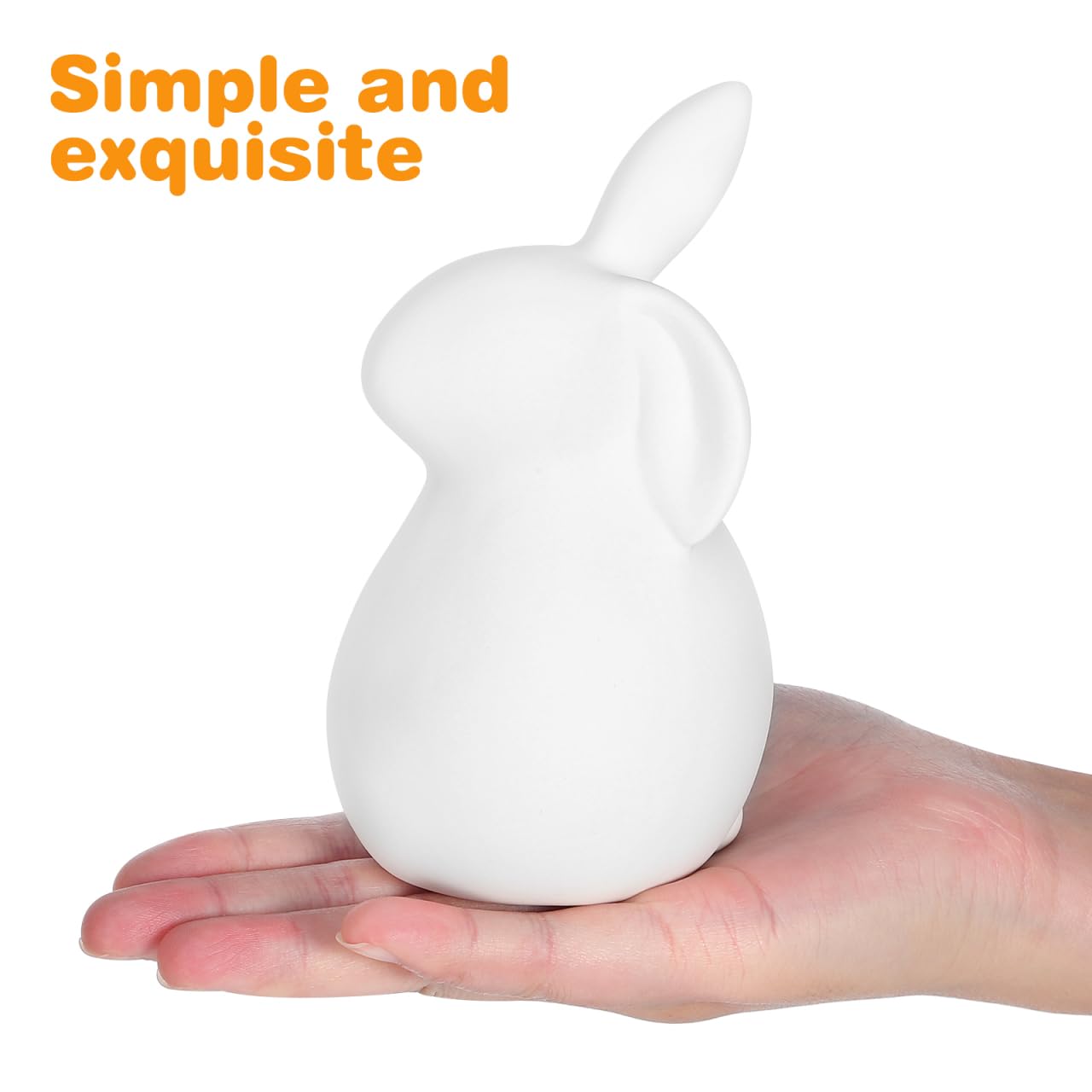 Amosfun Ceramic Bunny Figurines - Easter Rabbit Decor for Table Centerpiece, Tiered Tray, Shelf Display | Cute Spring Home Decor, Easter Party Table Setting, Gift Idea for Bunny Lovers