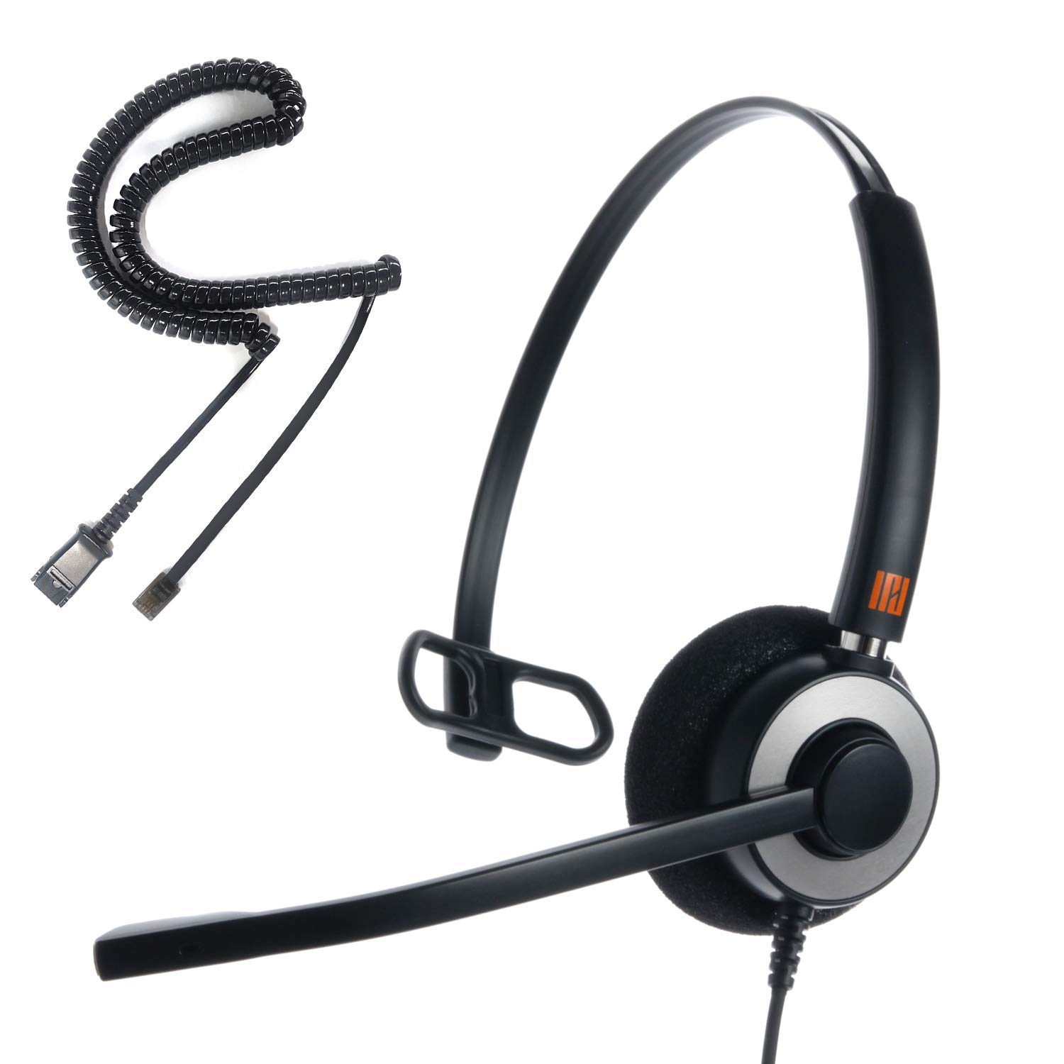 Noise Cancelling Office Headset IPD IPH-160 - Compatible with Polycom VVX, Aastra, Avaya, Nortel, Samsung & Mitel Phones - Perfect for Call Centers, Remote Work & Business Communications