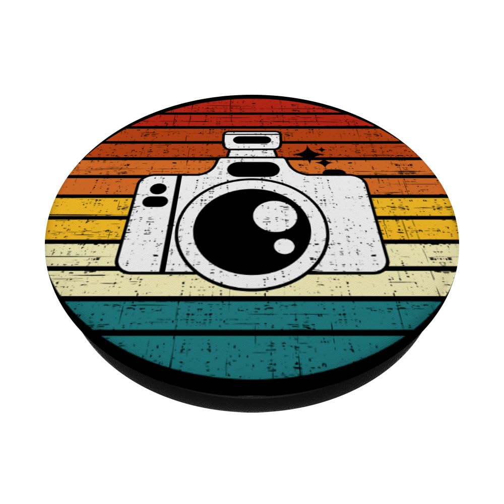 Vintage Retro Sunset Photography Camera Photographer PopSockets Standard PopGrip - Cute Phone Grip & Stand for Smartphones, Perfect for Travel, Selfies, and Daily Use