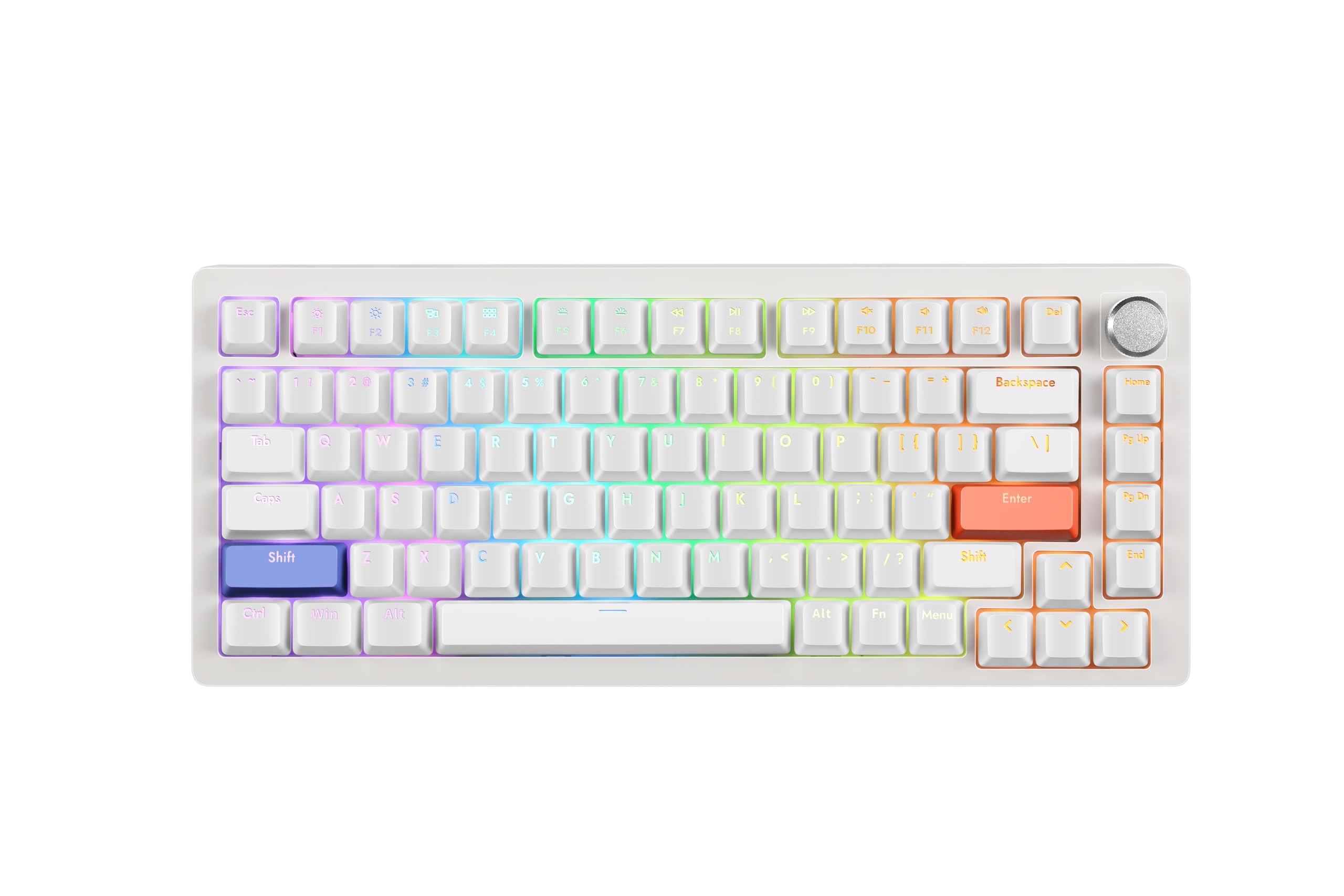 DrunkDeer A75 Rapid Trigger Mechanical Gaming Keyboard - Magnetic Switch, TKL 82 Keys, RGB Backlit, Wired USB, Compact Design with Volume Knob - Perfect for FPS, MOBA & Typing Enthusiasts