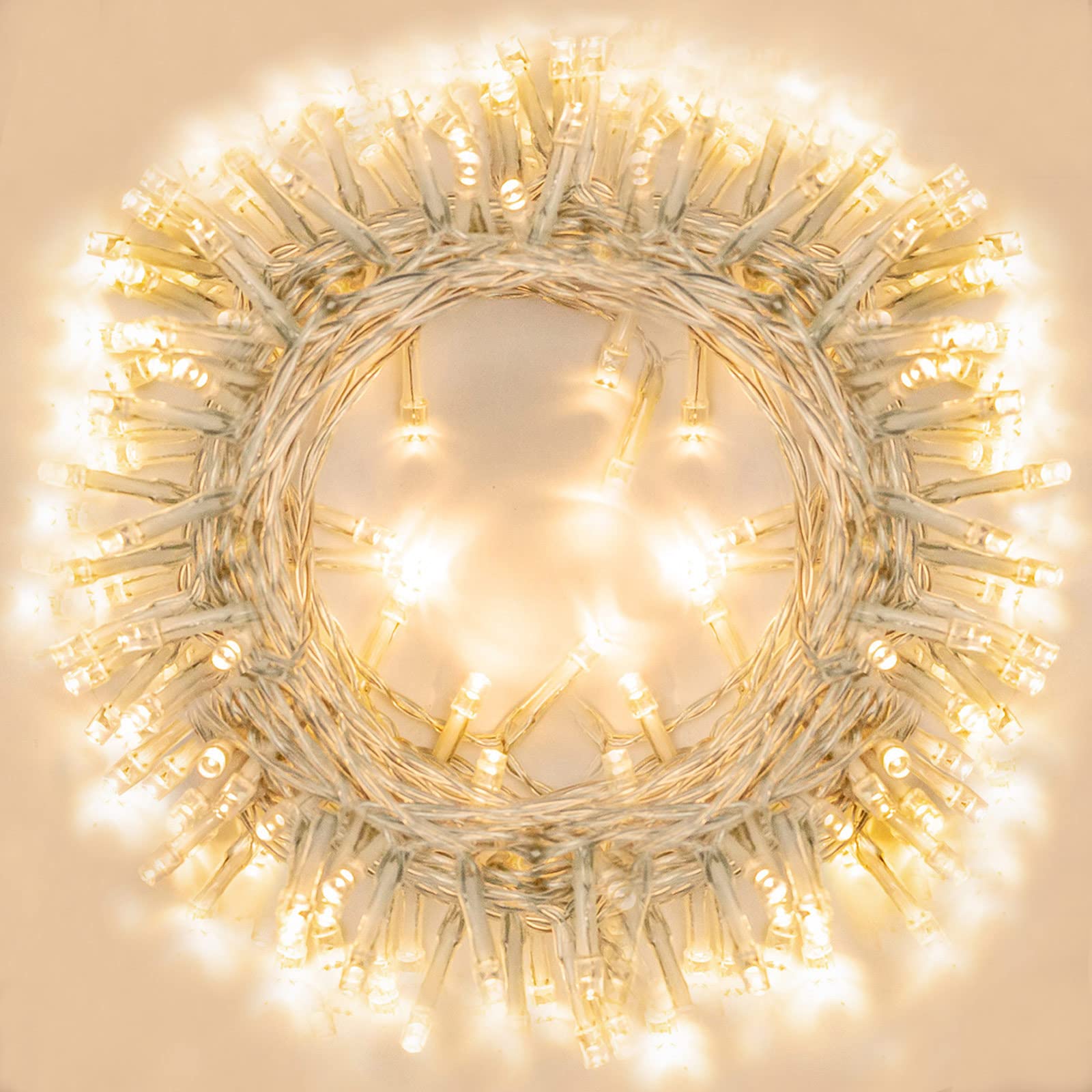 42.6ft 120 LED Battery Powered Fairy Lights with Timer & 8 Modes - IP65 Waterproof Warm White String Lights for Indoor/Outdoor Christmas, Wedding, Party, Bedroom, Garden & Patio Decor