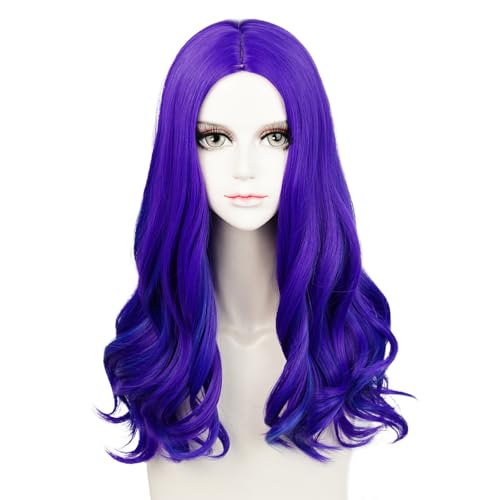 Long Purple Wavy Curly Wigs for Adult