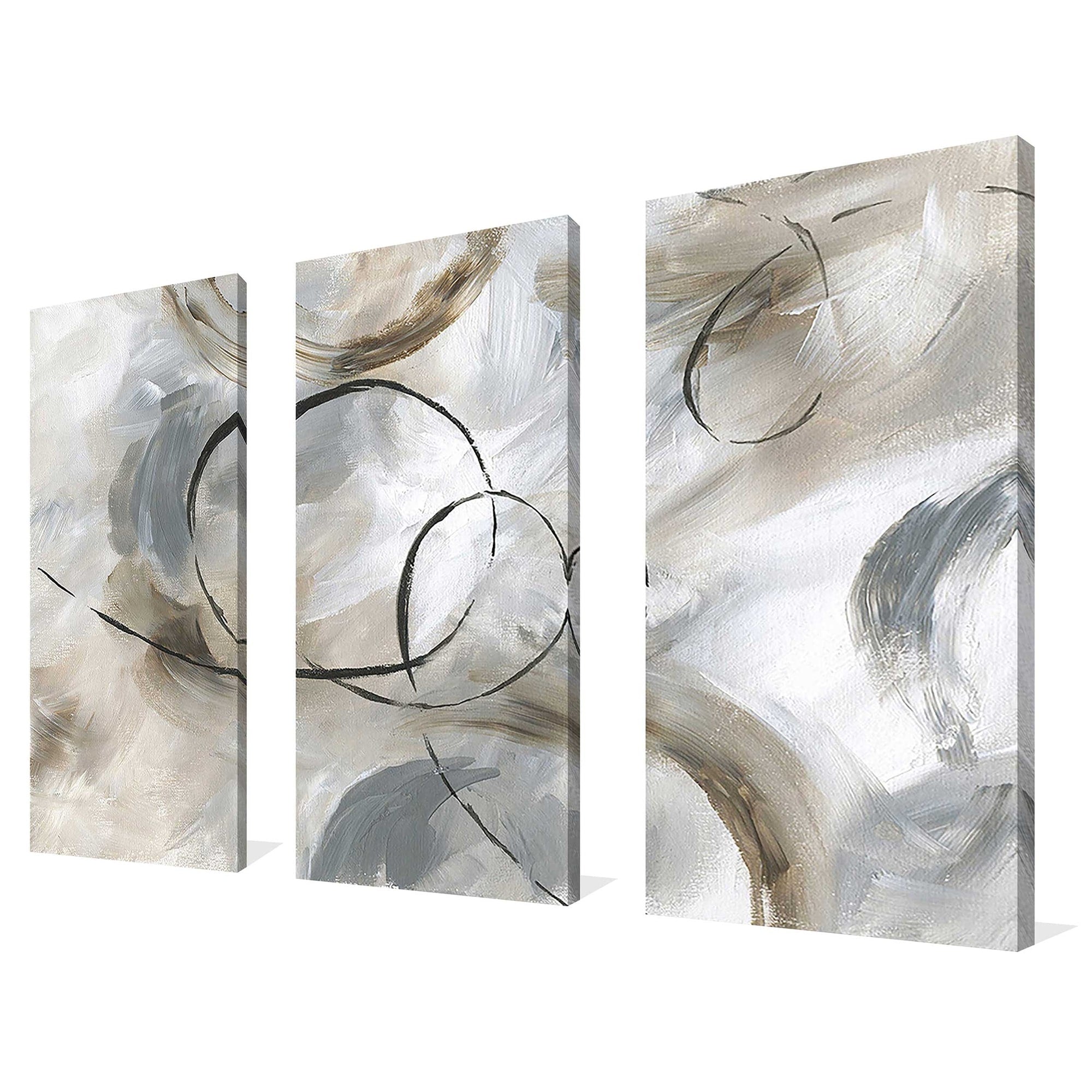 Allegro 3 Piece Canvas Wall Art Set - Modern Abstract Painting for Living Room, Bedroom & Office Decor