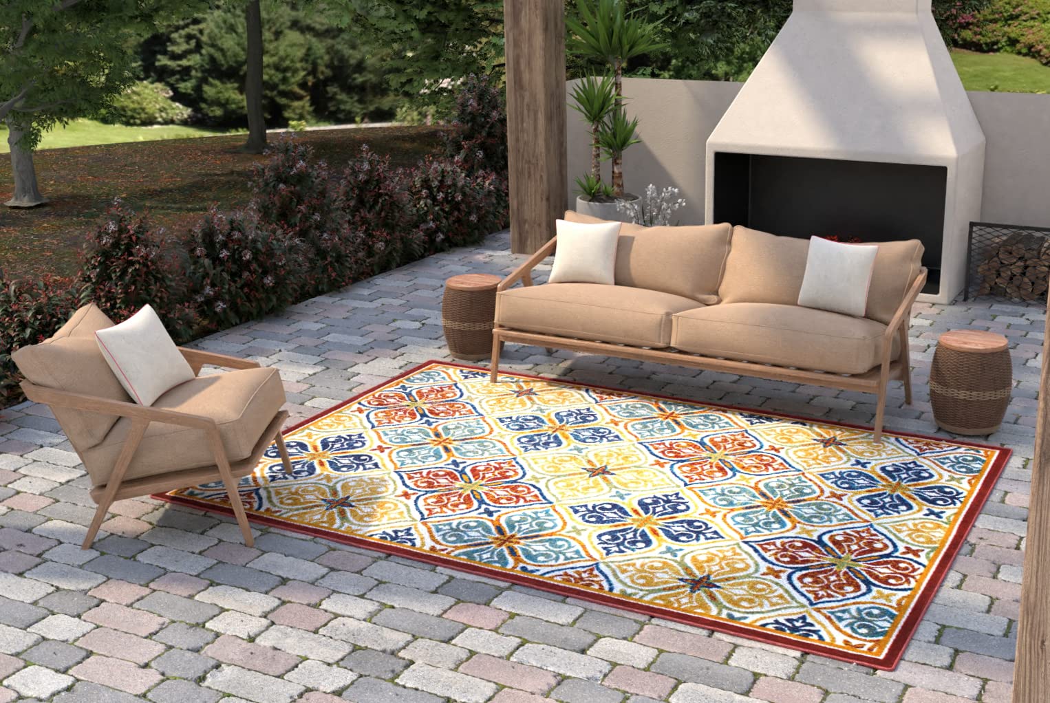 Bashian Collection Luxury Power Loom Polypropylene Area Rug - 7.6’ x 9.6’ Modern Home Decor for Living Room, Entryway, Bedroom & Hallway - Soft & Durable Runner Rug for High Traffic Areas