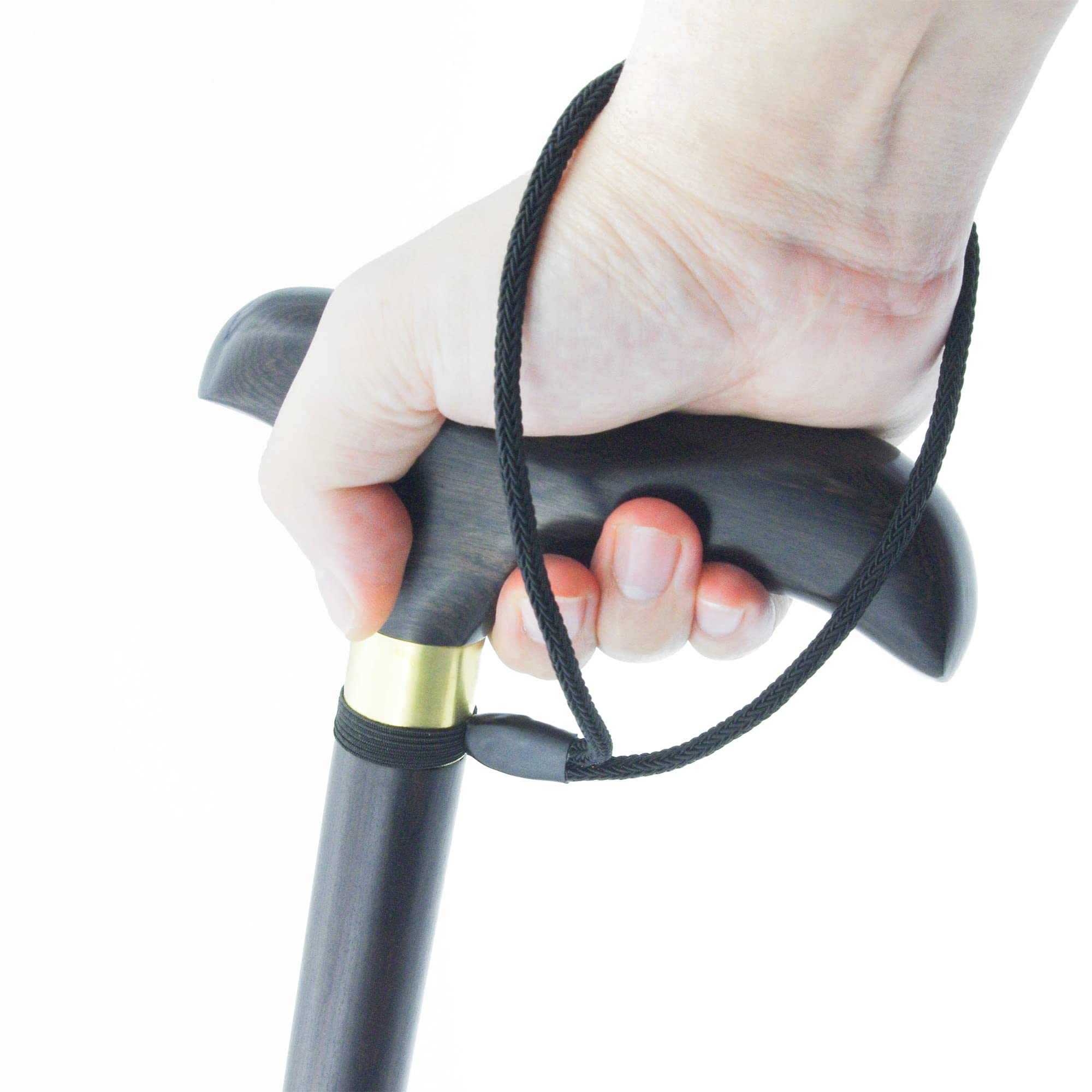 Premium Handmade Leather Cane Straps for Wrist - Adjustable Walking Cane & Stick Wrist Support (Set of 2, Black) - Ideal for Elderly Mobility, Hiking & Outdoor Activities