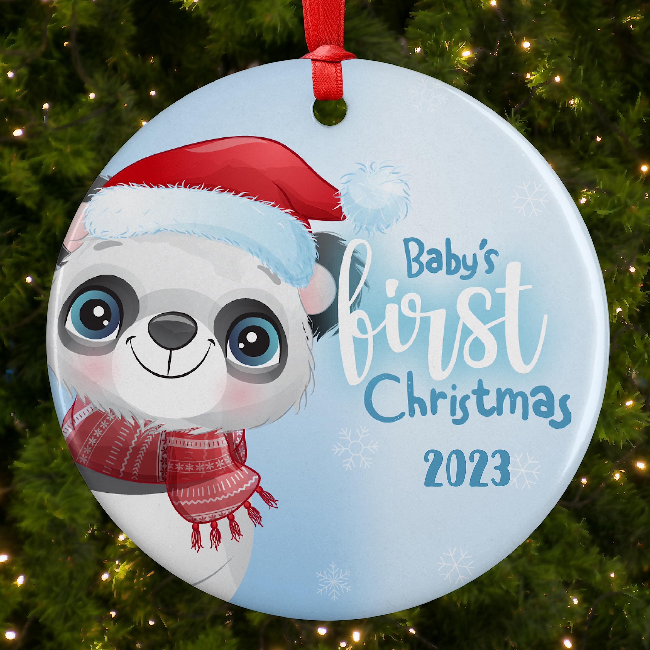 Baby's First Christmas Ornament 2023 - Personalized Keepsake for Newborn Boys & Girls - 3 Inch Holiday Decoration with Gift Box - Perfect New Baby Gift for 1st Christmas Celebrations - Nursery Decor & Family Memory Keepsake