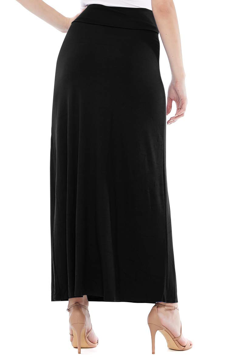 FashionJOA Women's Stretchy Flowy Maxi Skirt with Elastic Waistband - Comfortable & Stylish Summer Beach Dress for Casual Outfits, Vacations & Boho Fashion