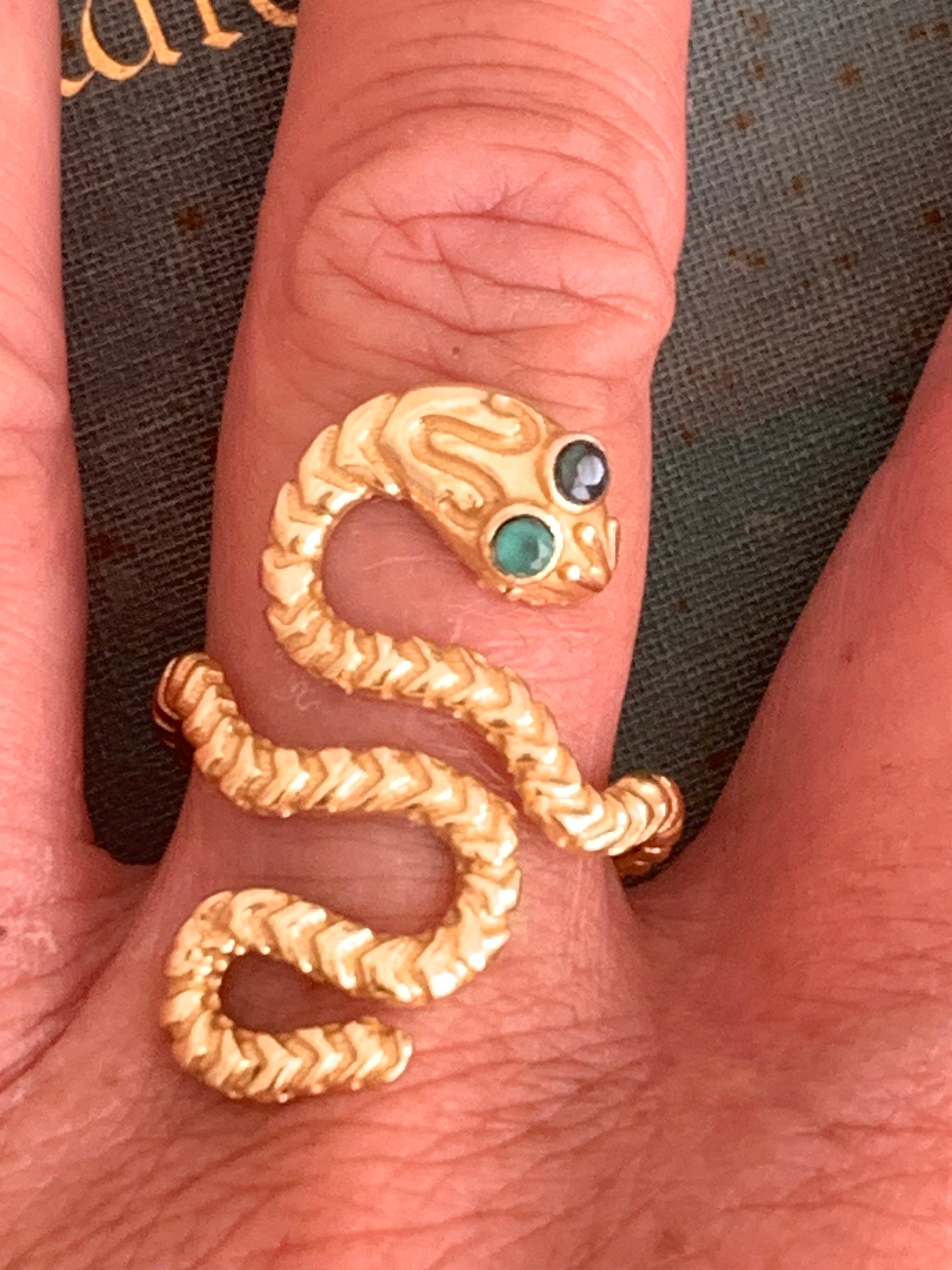 Ananda Ibiza Boho Snake Ring - Handmade Designer Jewelry for Women, Trendy Statement Ring for Festivals, Parties & Everyday Wear