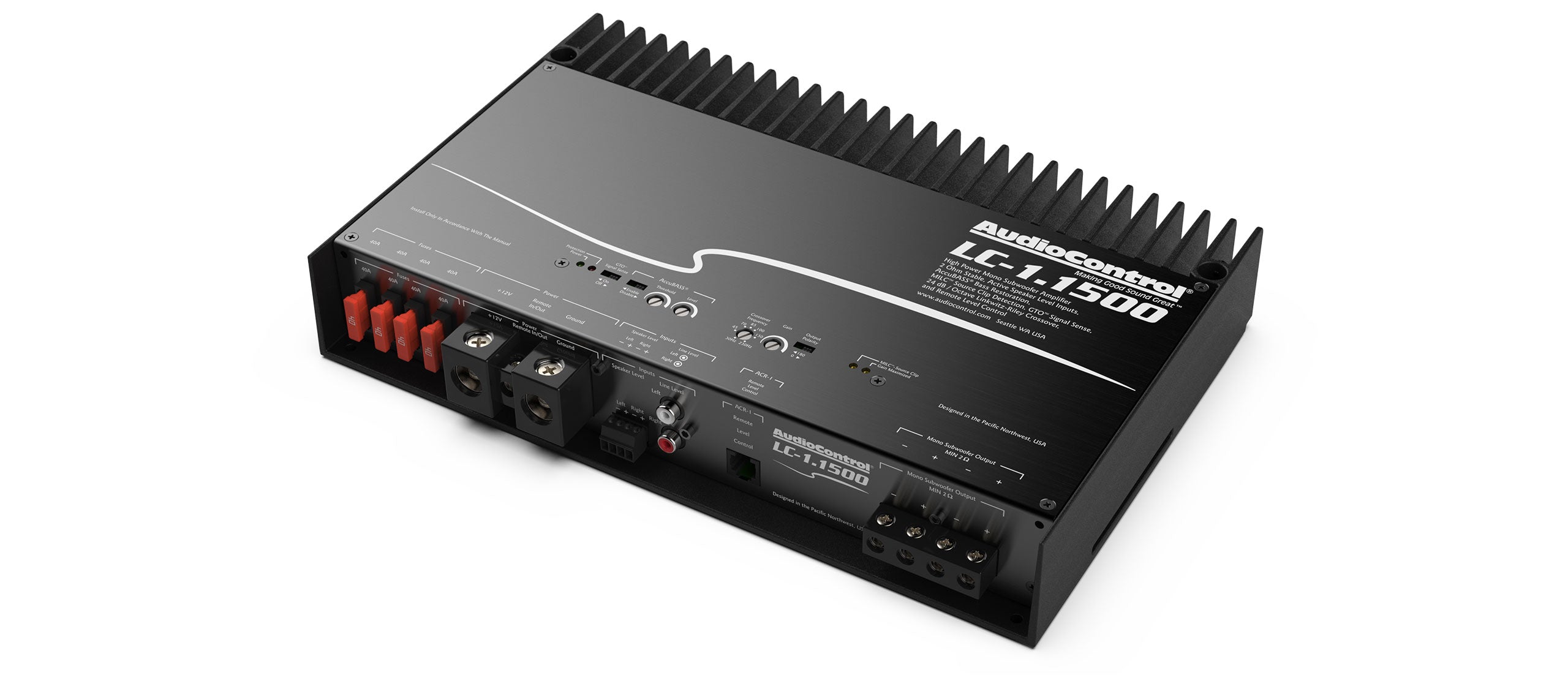 Audiocontrol LC 1.1500 High Power Mono Amplifier with Accubass® - Perfect for Car Audio Systems and Bass Enhancement