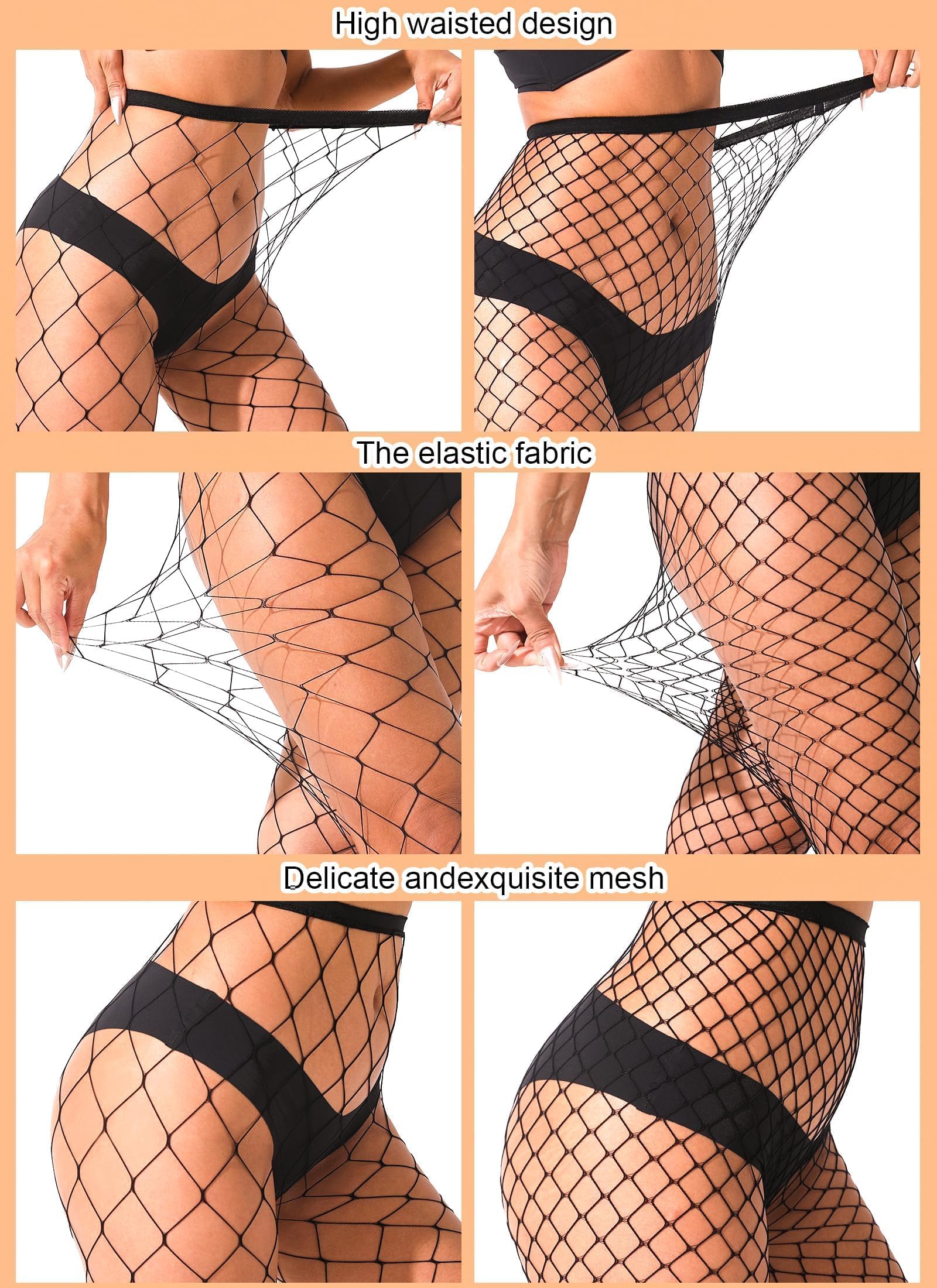 Plus Size Fishnet Tights for Women - High Waist Sexy Pantyhose Stockings - Perfect for Halloween, Cosplay, and Night Out Outfits
