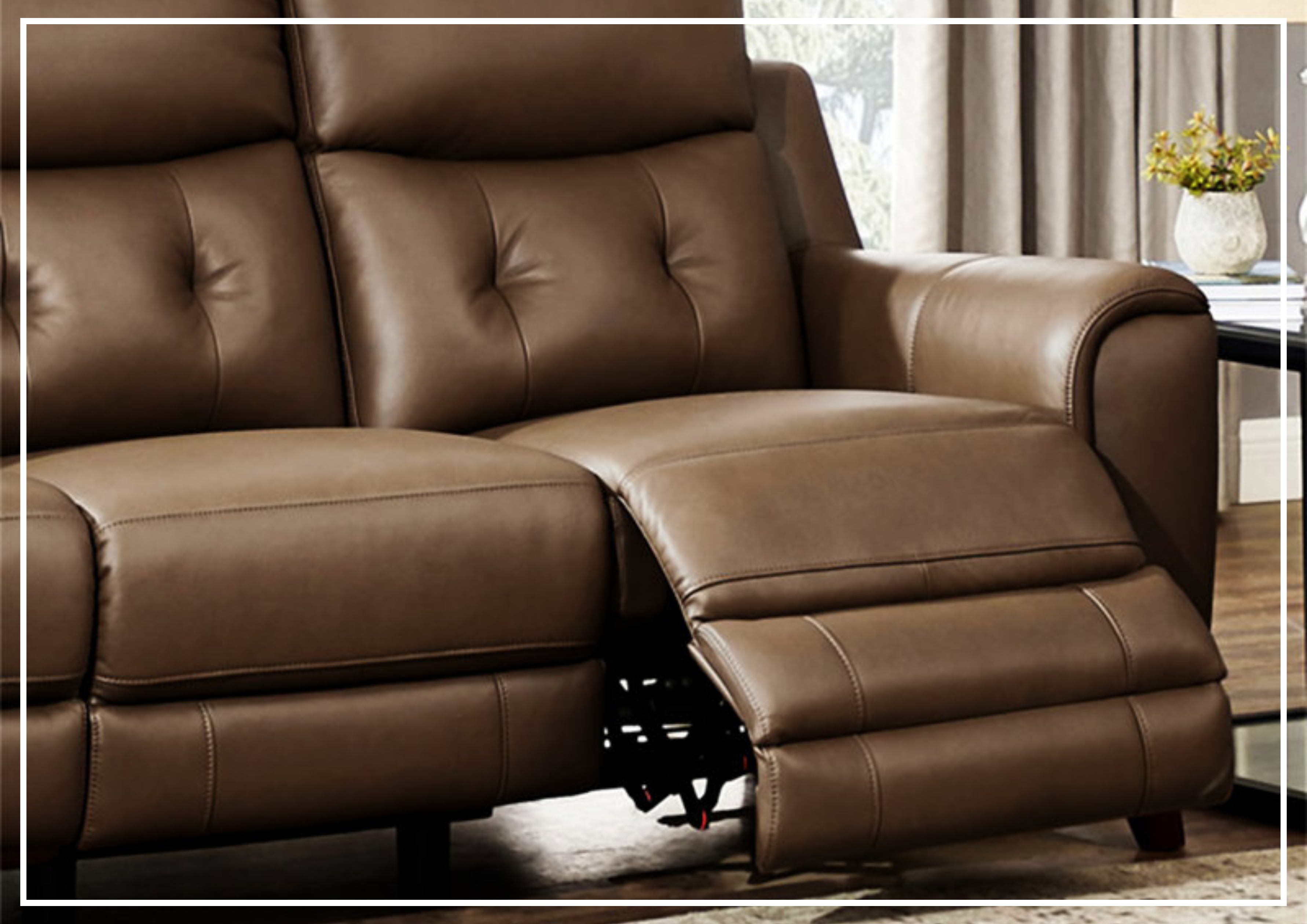 Hydeline Torino Top Grain Leather 2-Seater Power Recliner Sofa with Adjustable Headrest - Perfect for Living Room, Home Theater & Relaxation