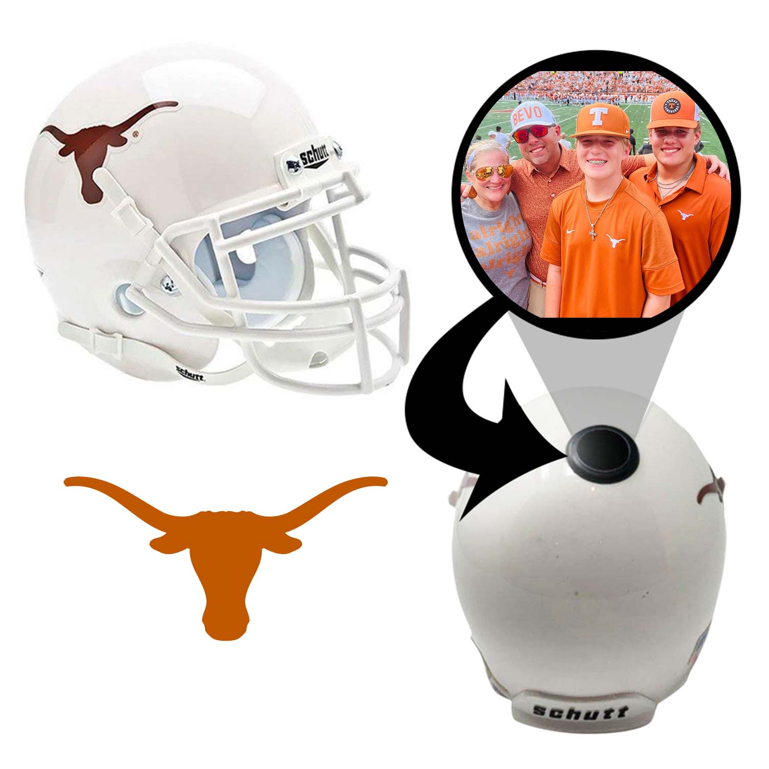 Texas Longhorns College Football Collectible Mini Helmet - Officially Licensed NCAA Replica with Display Stand - Perfect for Fans, Sports Memorabilia Collectors & Game Room Decor