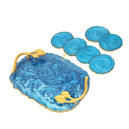 ResinTray+Coasters:OceanBlue